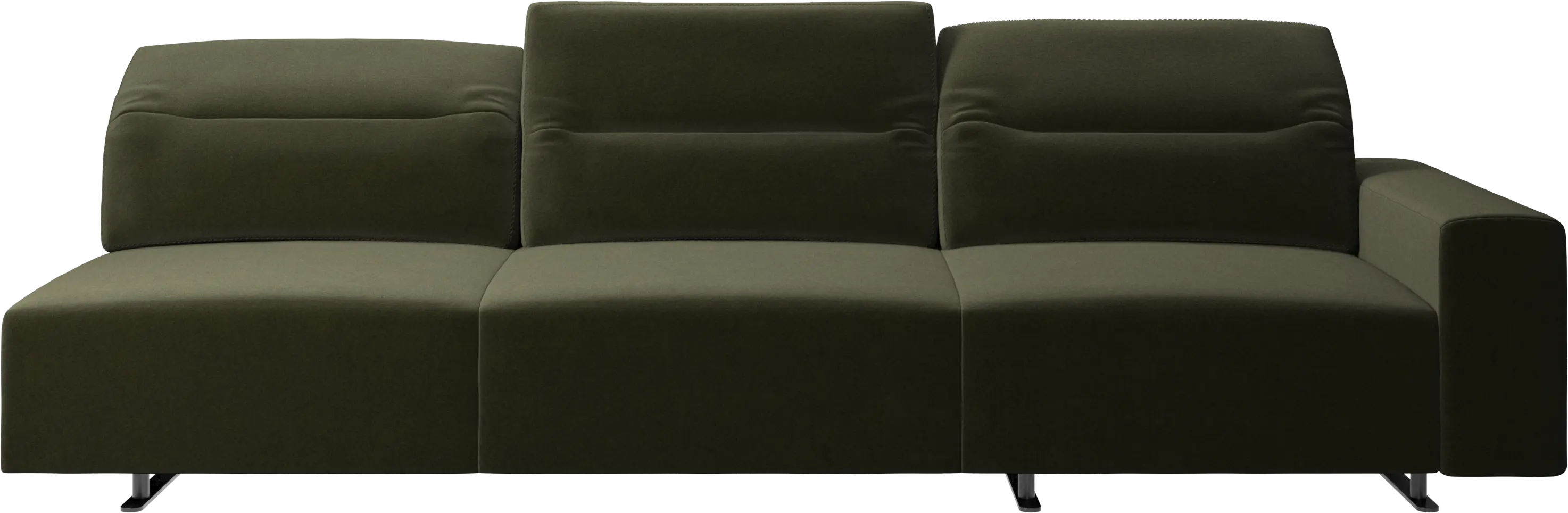 Hampton sofa with adjustable back and storage on the right side