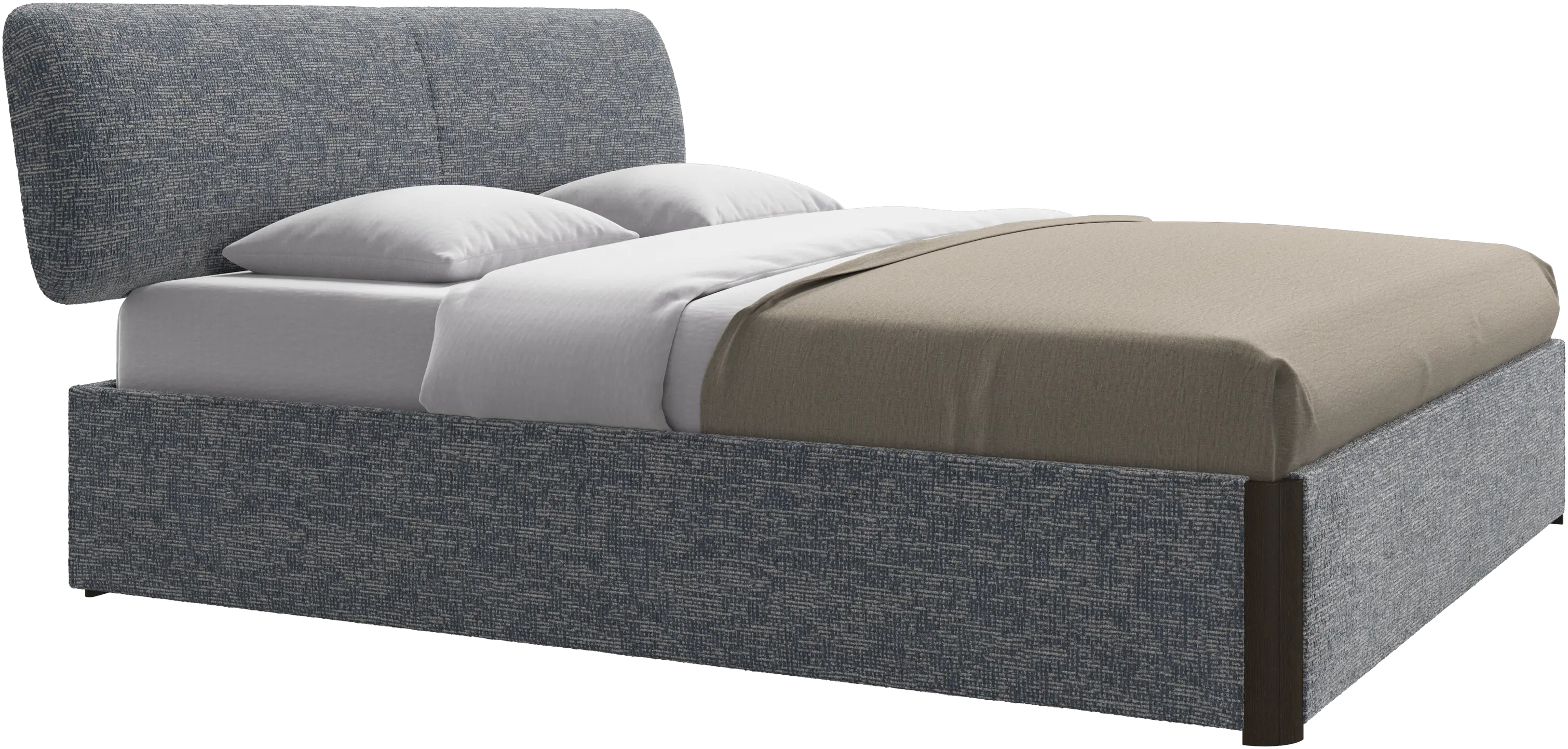 Element bed, bed-mounted headboard, with slats and storage solution, excl. mattress