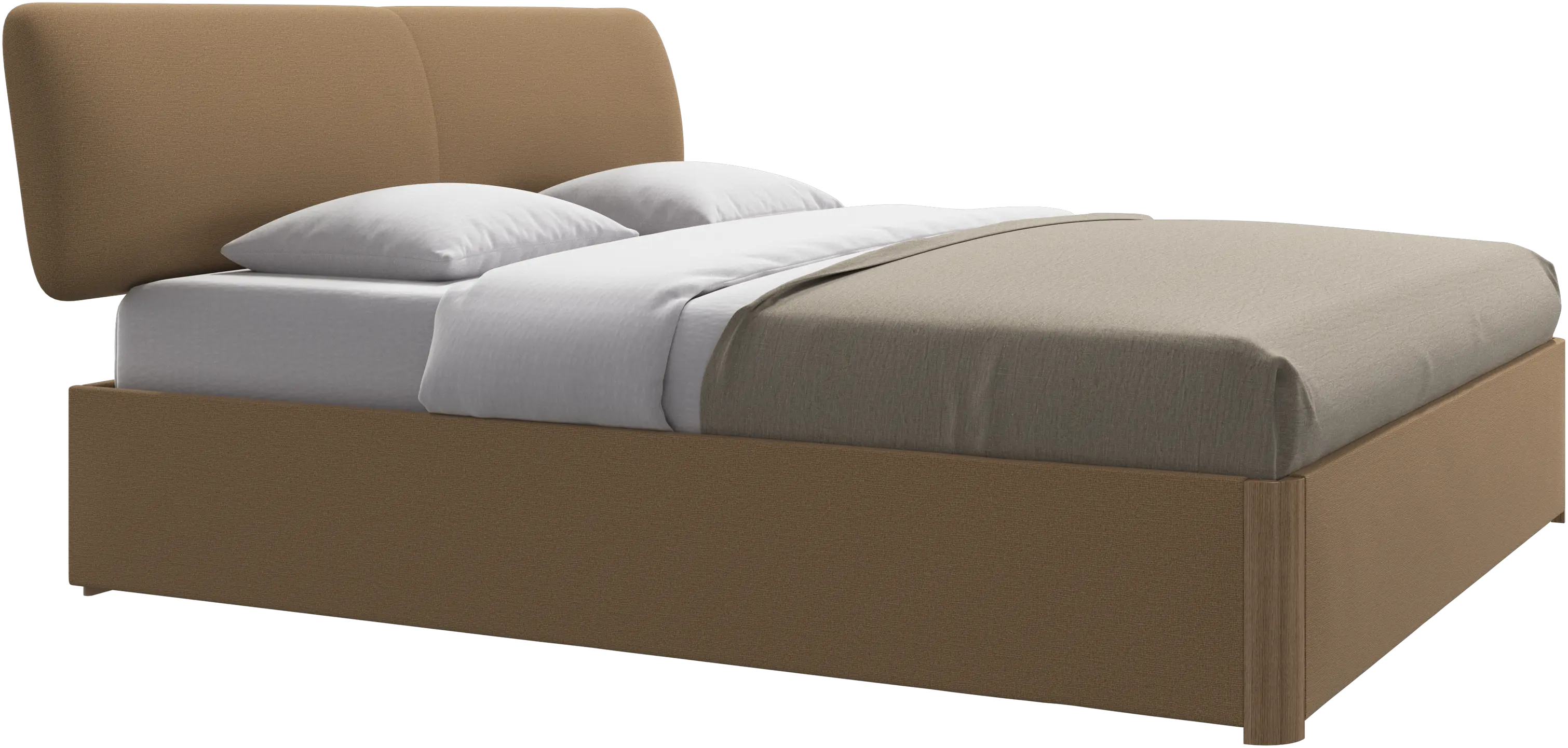 Element bed, bed-mounted headboard, with slats and storage solution, excl. mattress