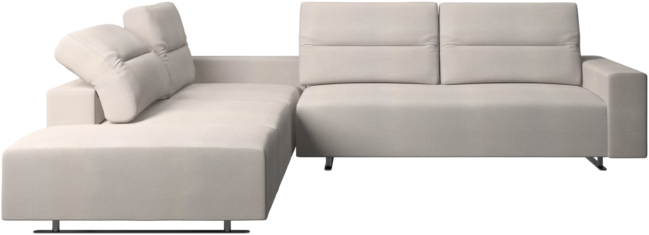 Sofá esquinero Hampton con respaldo ajustable y módulo de descanso