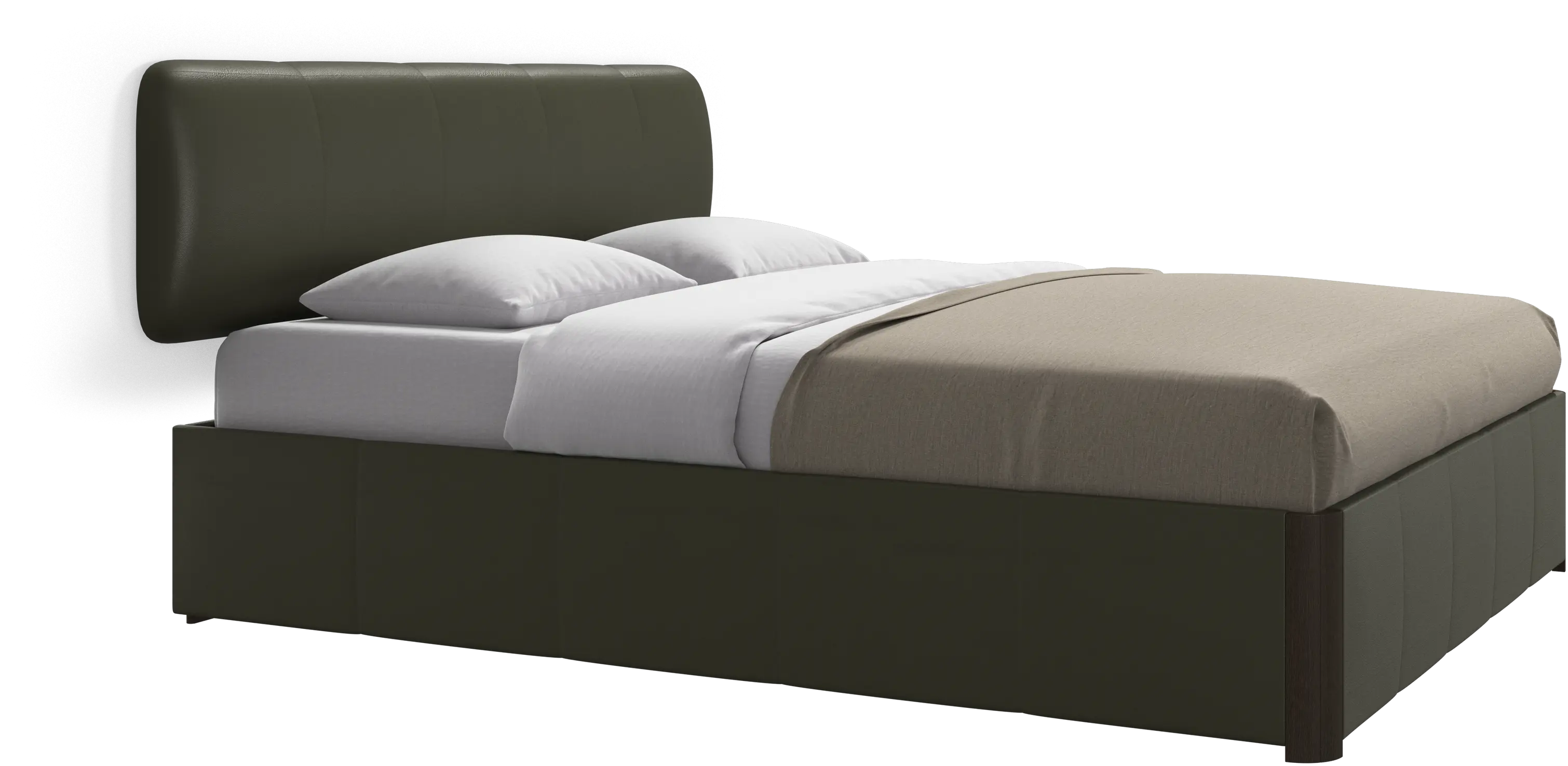 Element bed, wall-mounted headboard, with slats and storage solution, excl. mattress