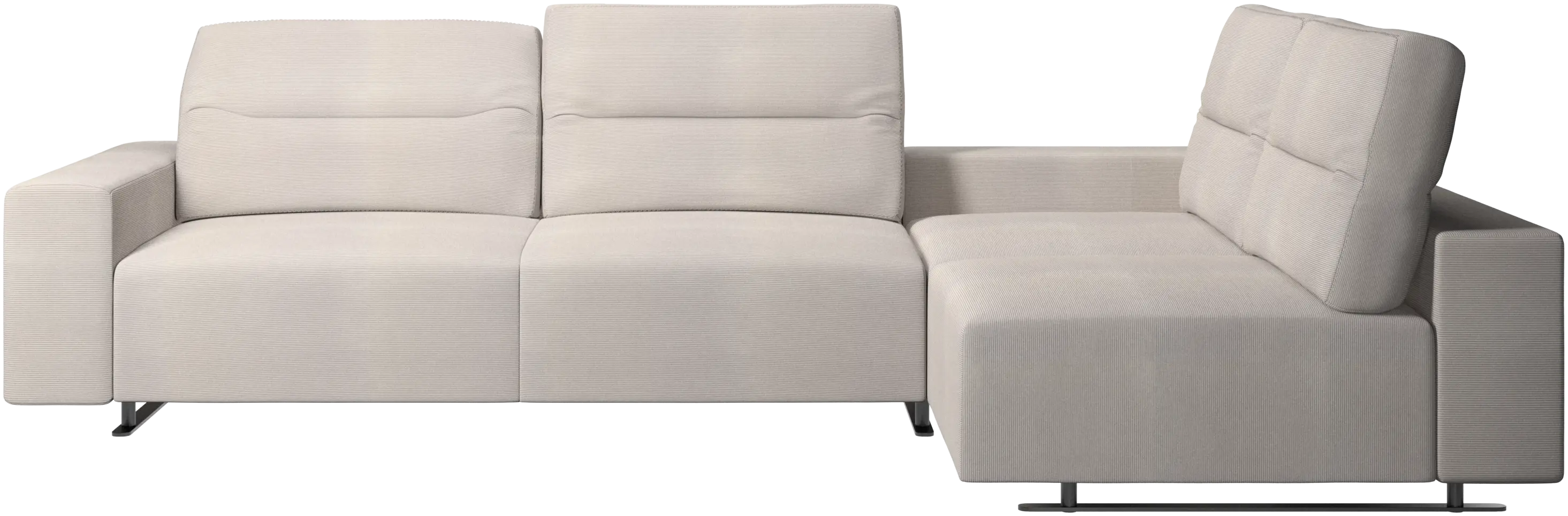 Hampton corner sofa with adjustable back and storage on left side