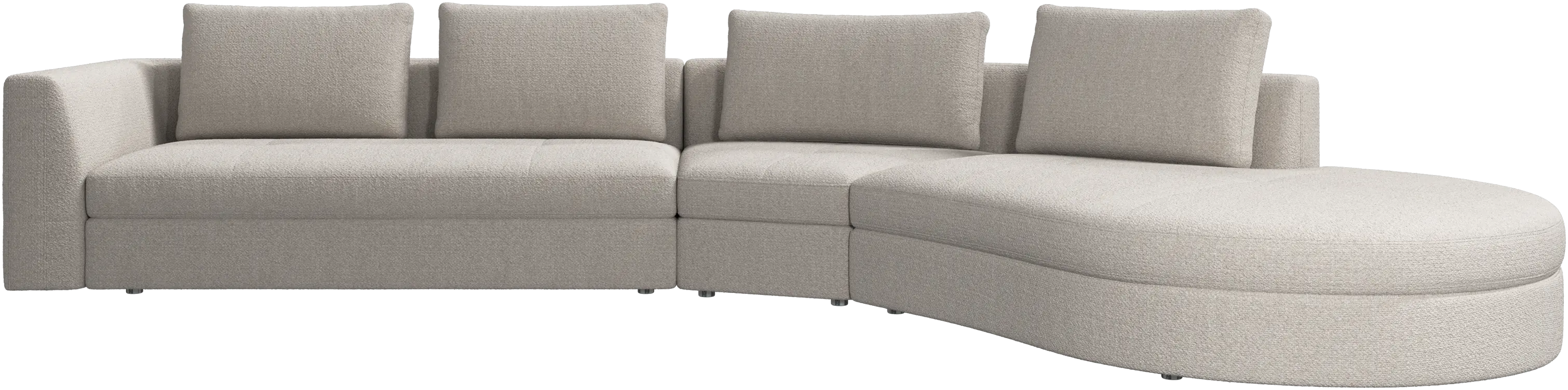 Sofá Bergamo con módulo redondo de descanso,derecho