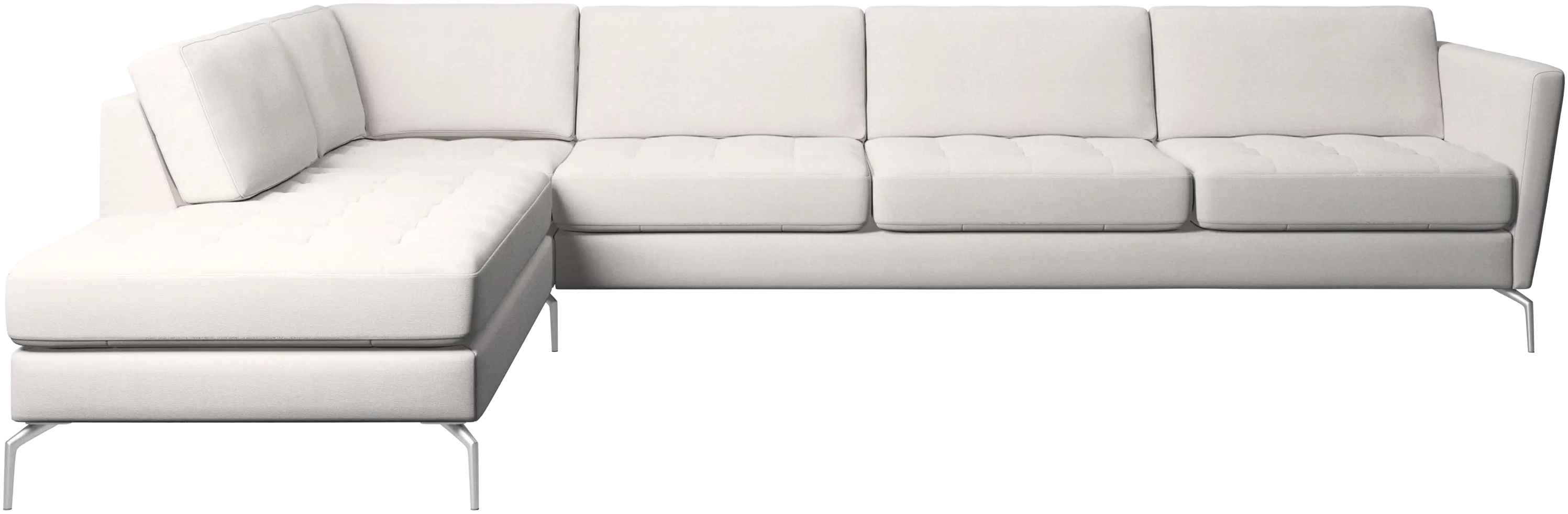 Osaka corner sofa with lounging unit, tufted seat