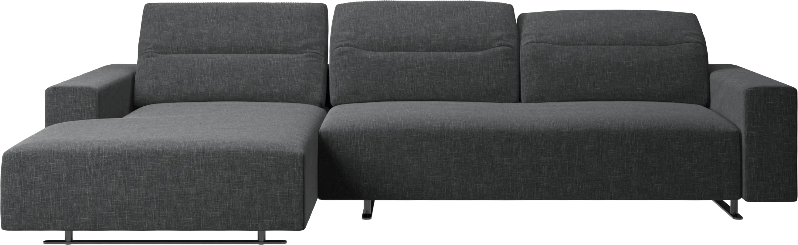 Hampton sofa with adjustable back, resting unit and storage both sides