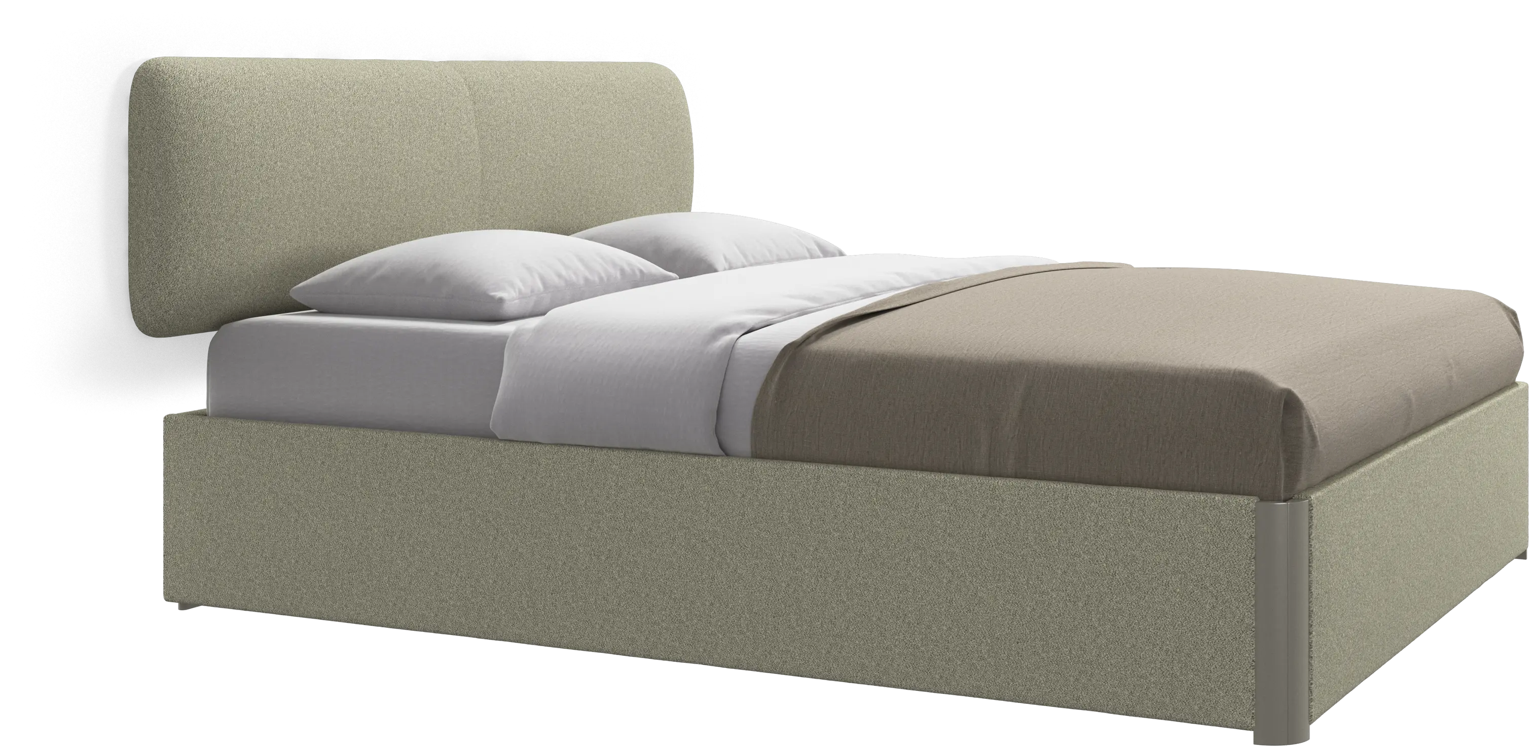 Element cama, cabecero montado en la pared, con láminas y solución de almacenamiento, excl. colchón