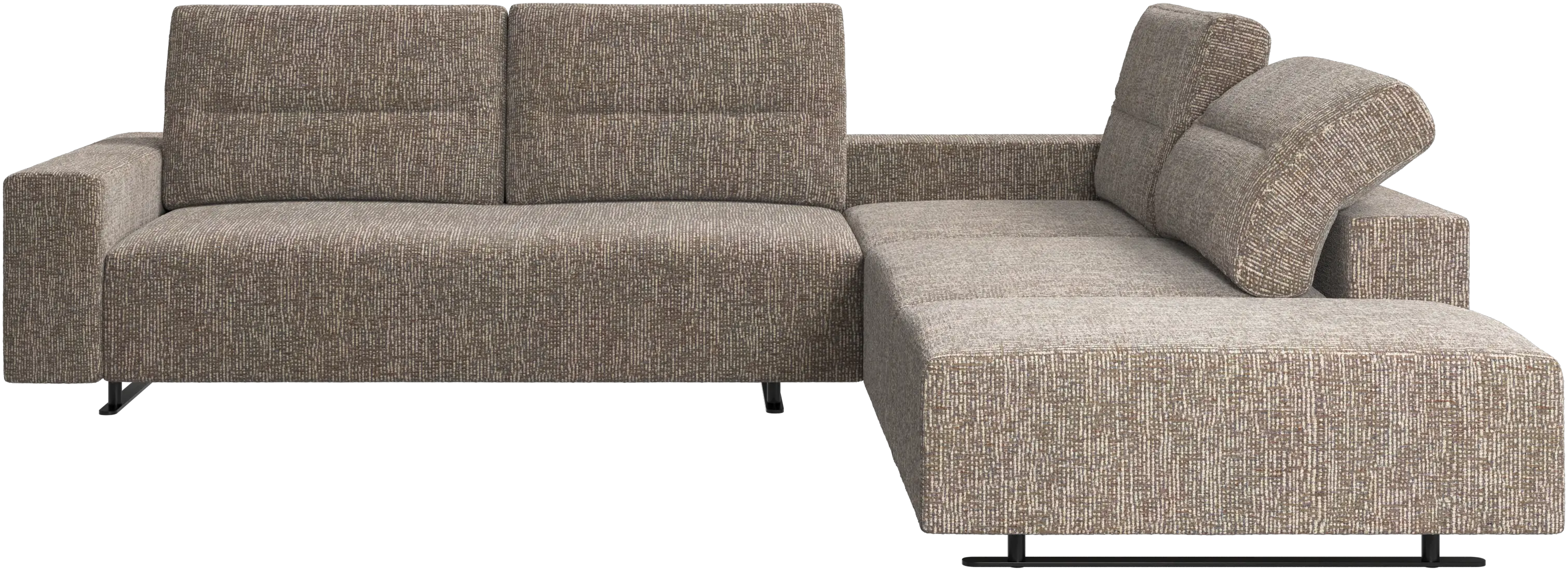 Hampton corner sofa with adjustable back and storage on left side