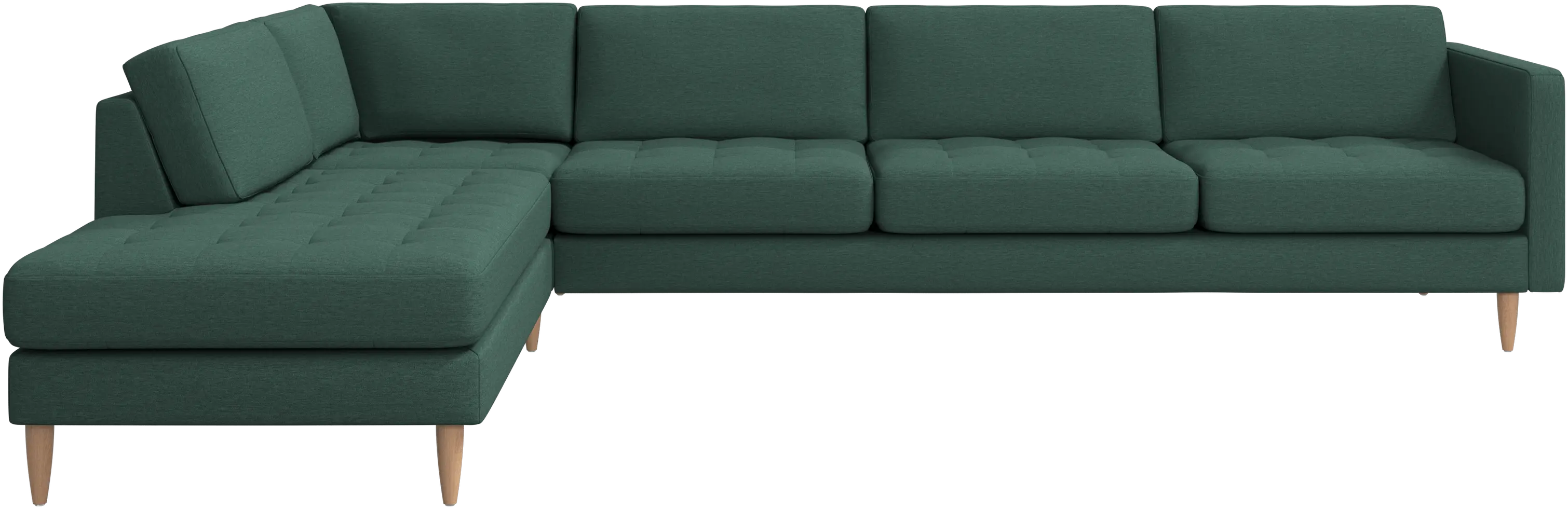 Osaka corner sofa with lounging unit, tufted seat