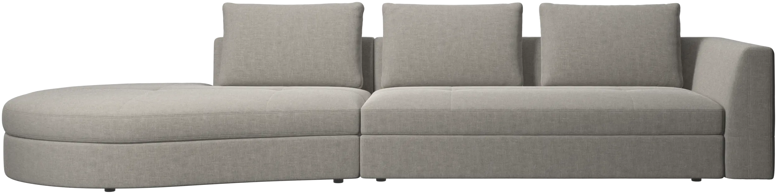 Bergamo sofa with round lounging unit, left