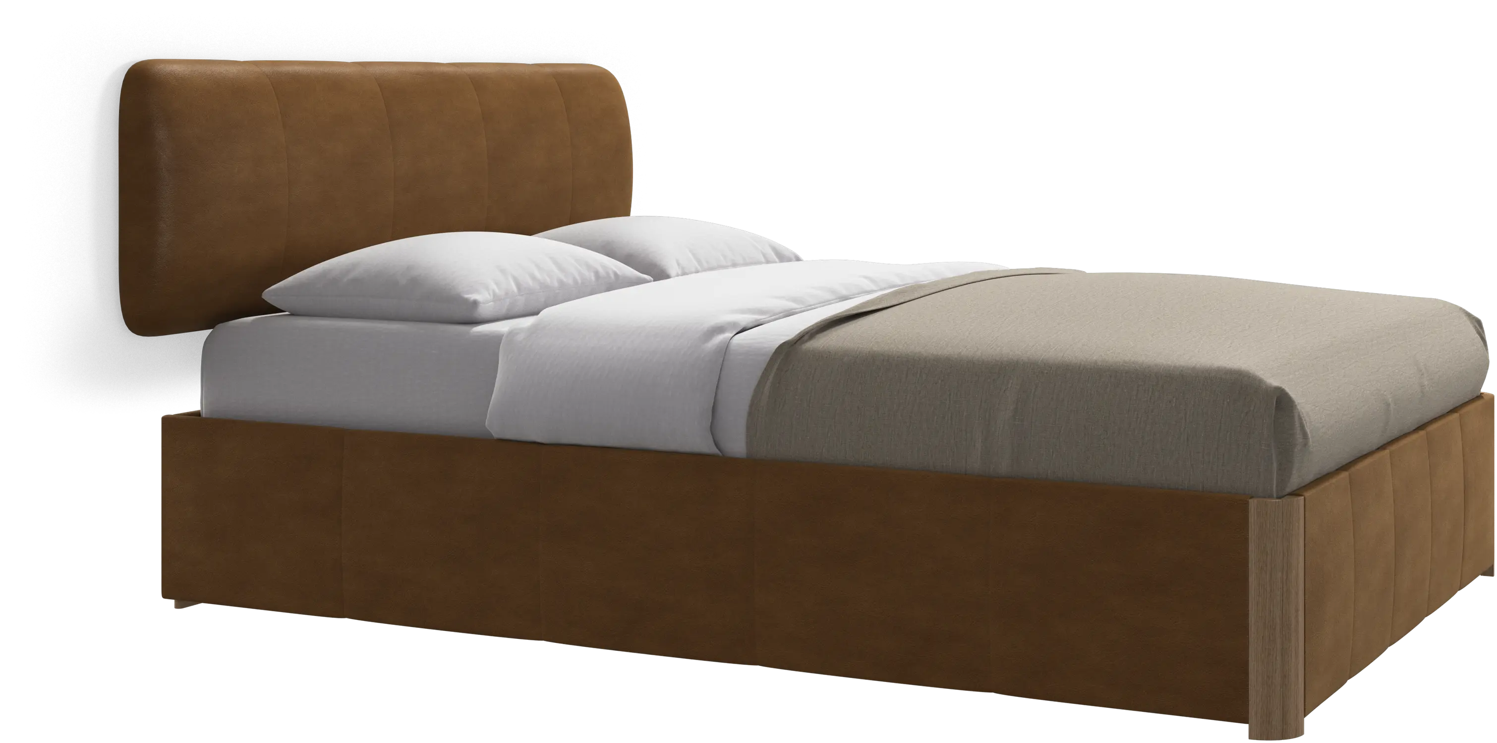 Element bed, wall-mounted headboard, with slats and storage solution, excl. mattress
