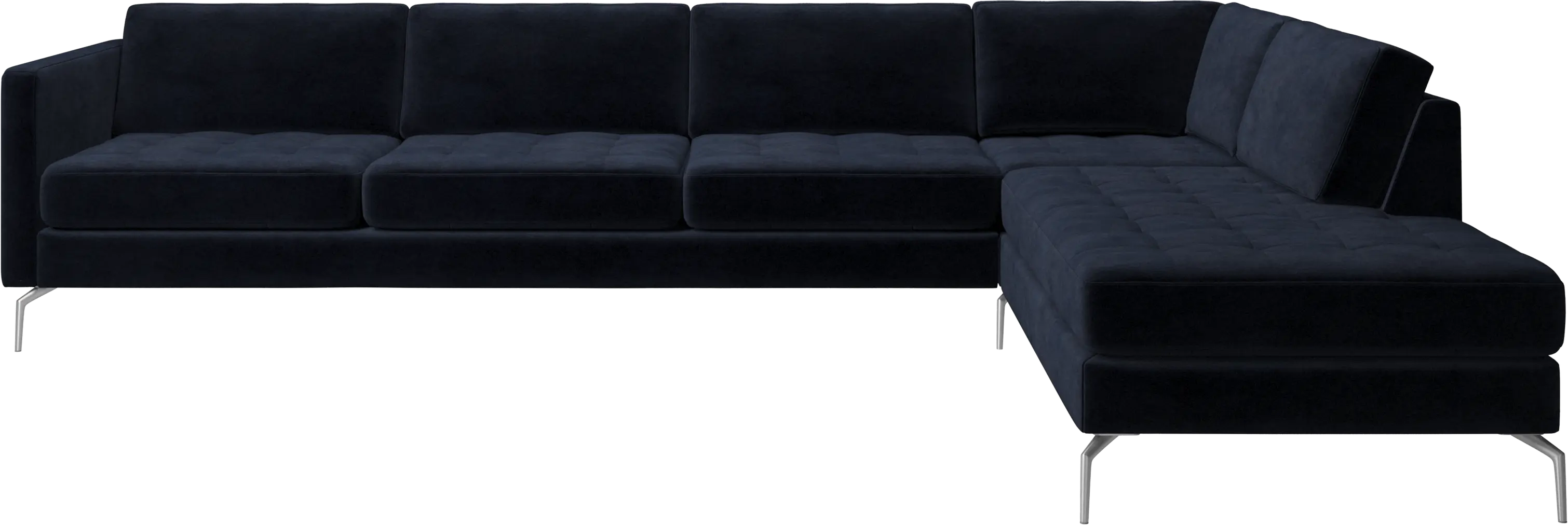 Osaka corner sofa with lounging unit, tufted seat