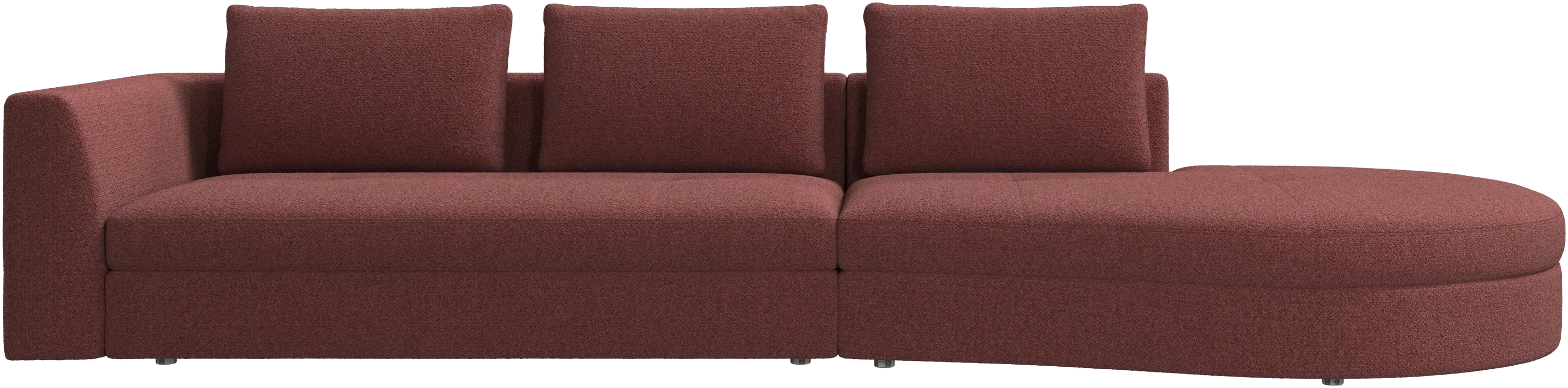 Bergamo sofa with round lounging unit,right
