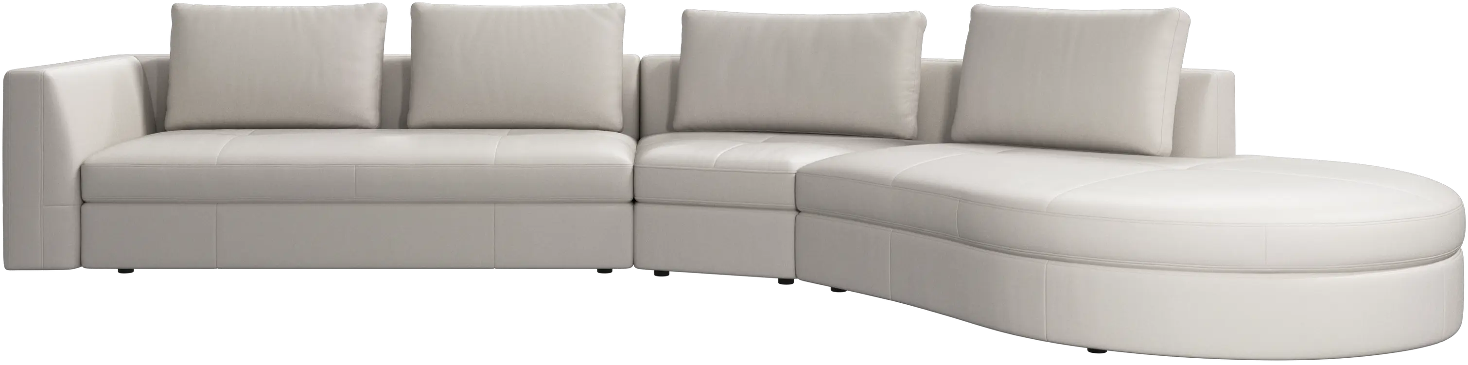 Bergamo sofa with round lounging unit,right