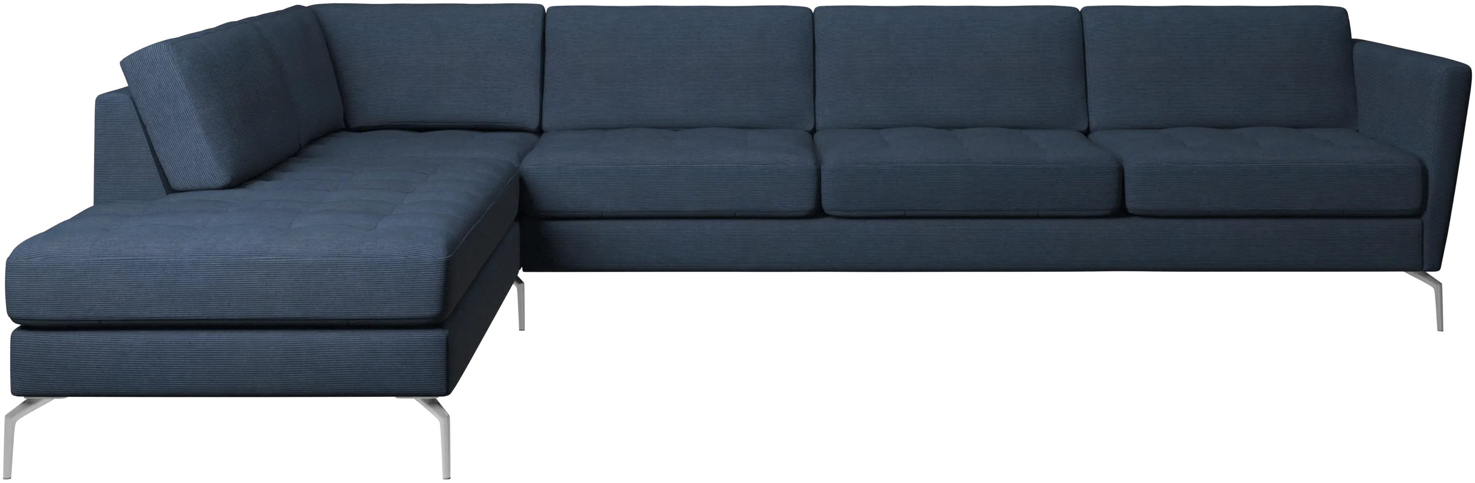 Osaka corner sofa with lounging unit, tufted seat