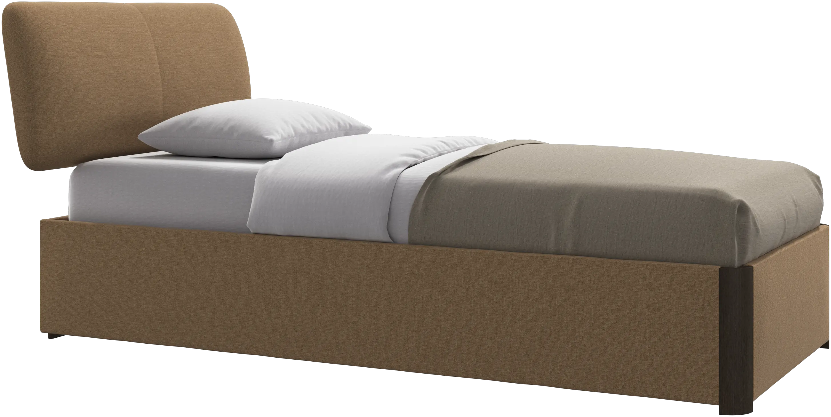 Element bed, bed-mounted headboard, with slats and storage solution, excl. mattress