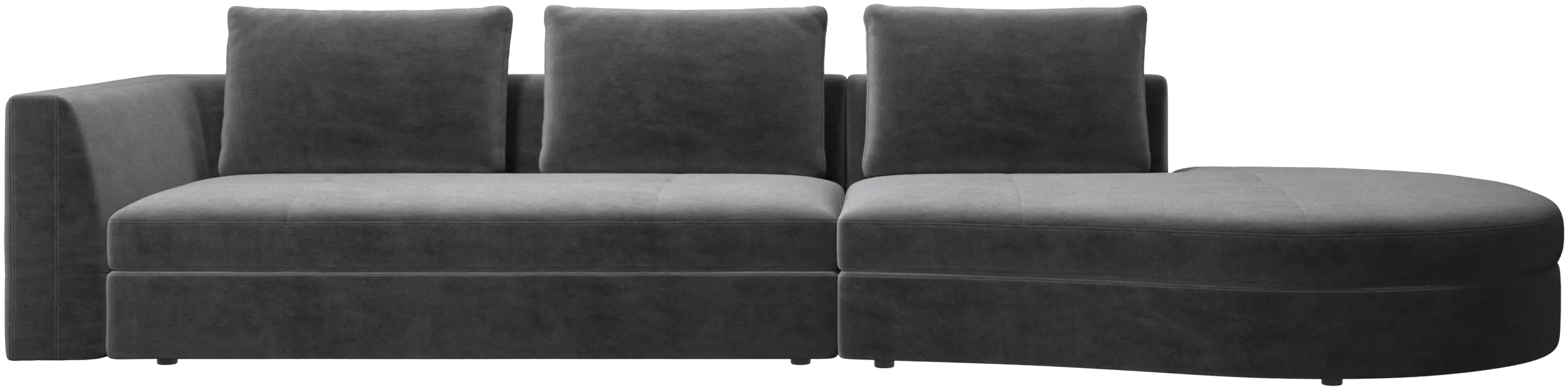 Bergamo sofa with round lounging unit,right