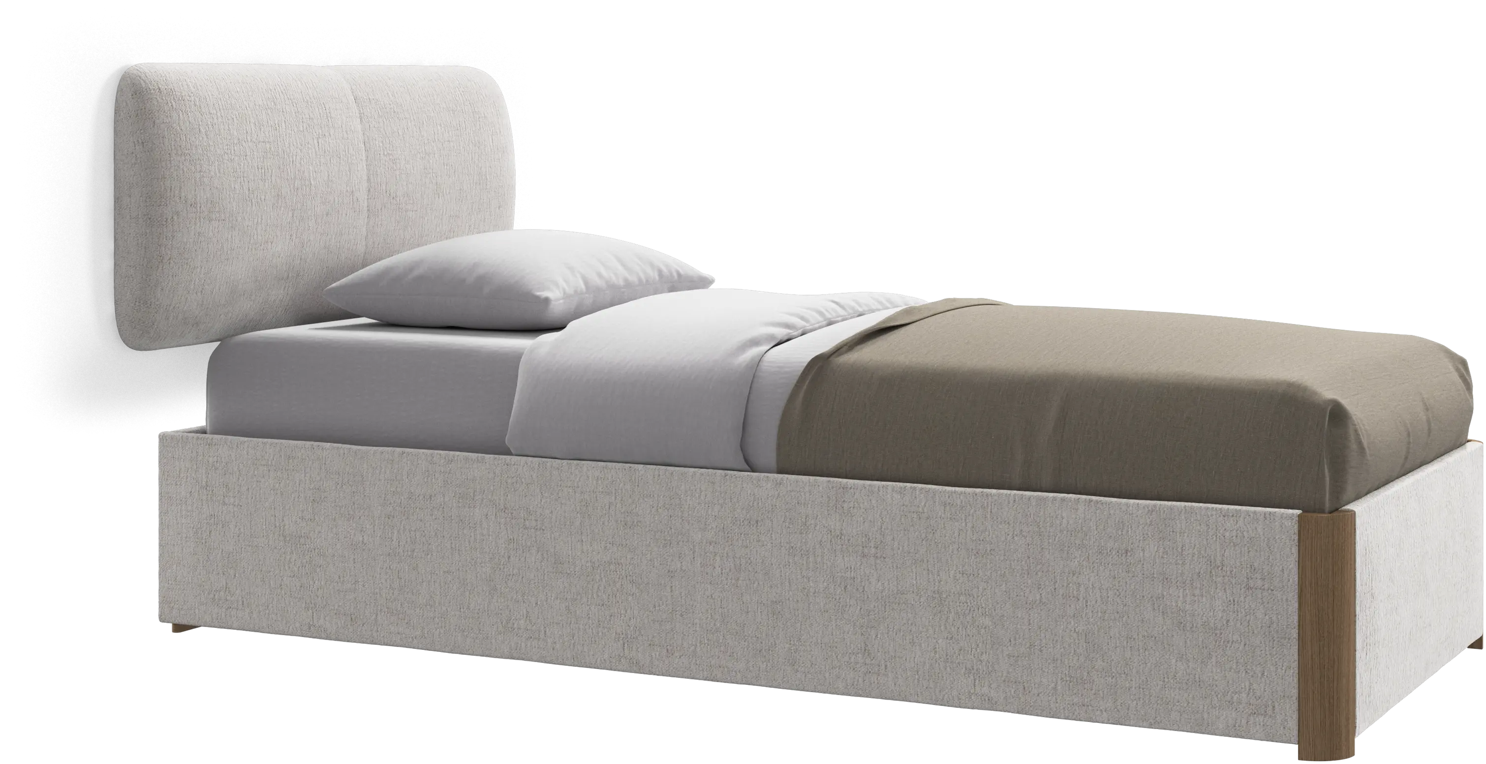 Element bed, wall-mounted headboard, with slats and storage solution, excl. mattress