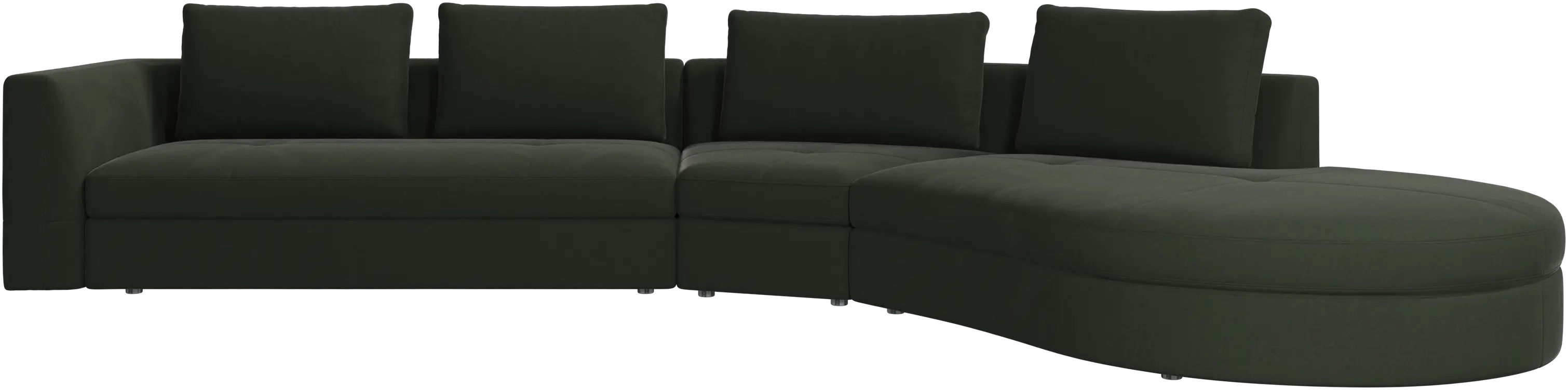 Bergamo sofa with round lounging unit,right
