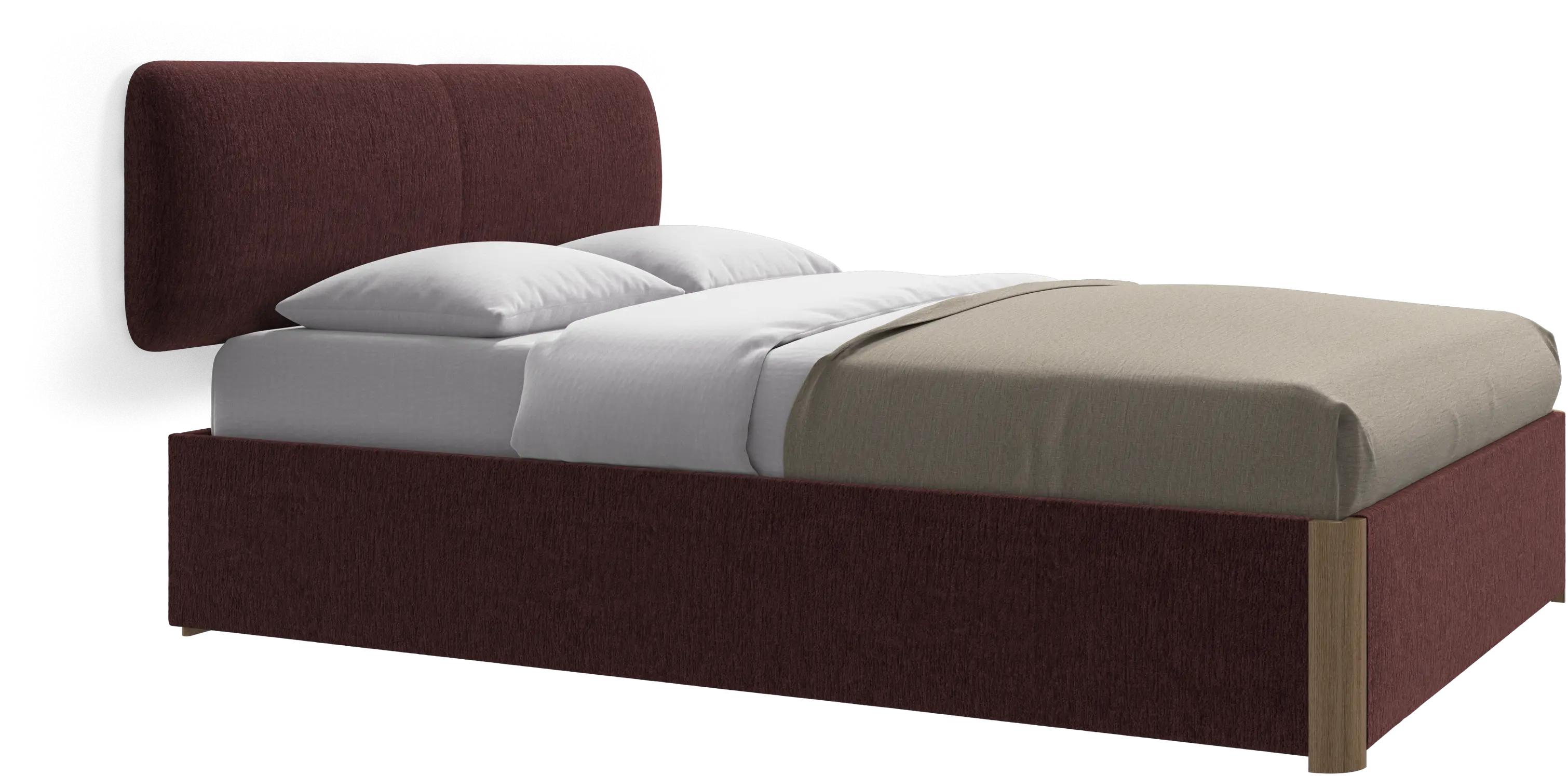 Element bed, wall-mounted headboard, with slats and storage solution, excl. mattress