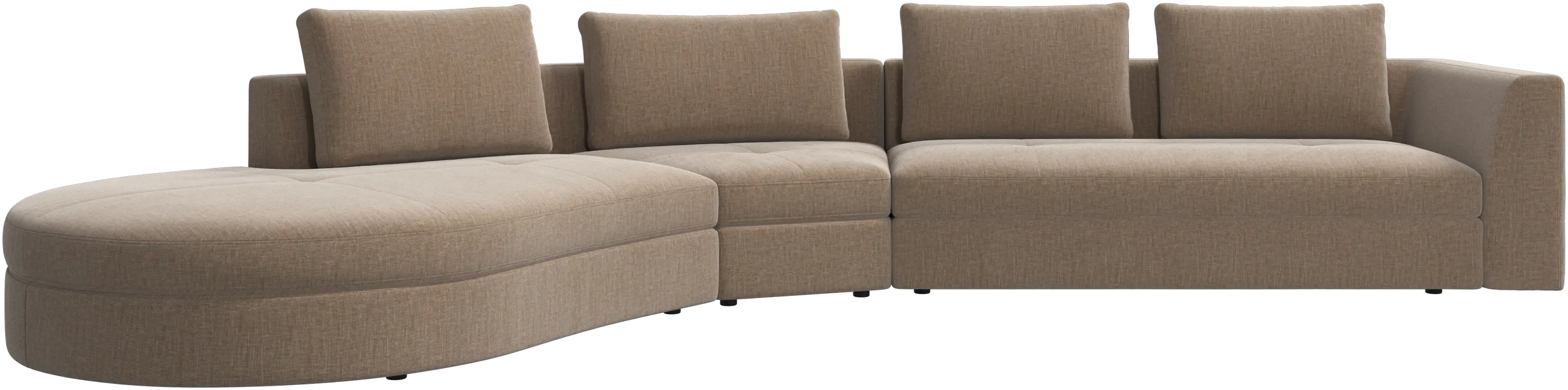 Bergamo sofa with round lounging unit, left