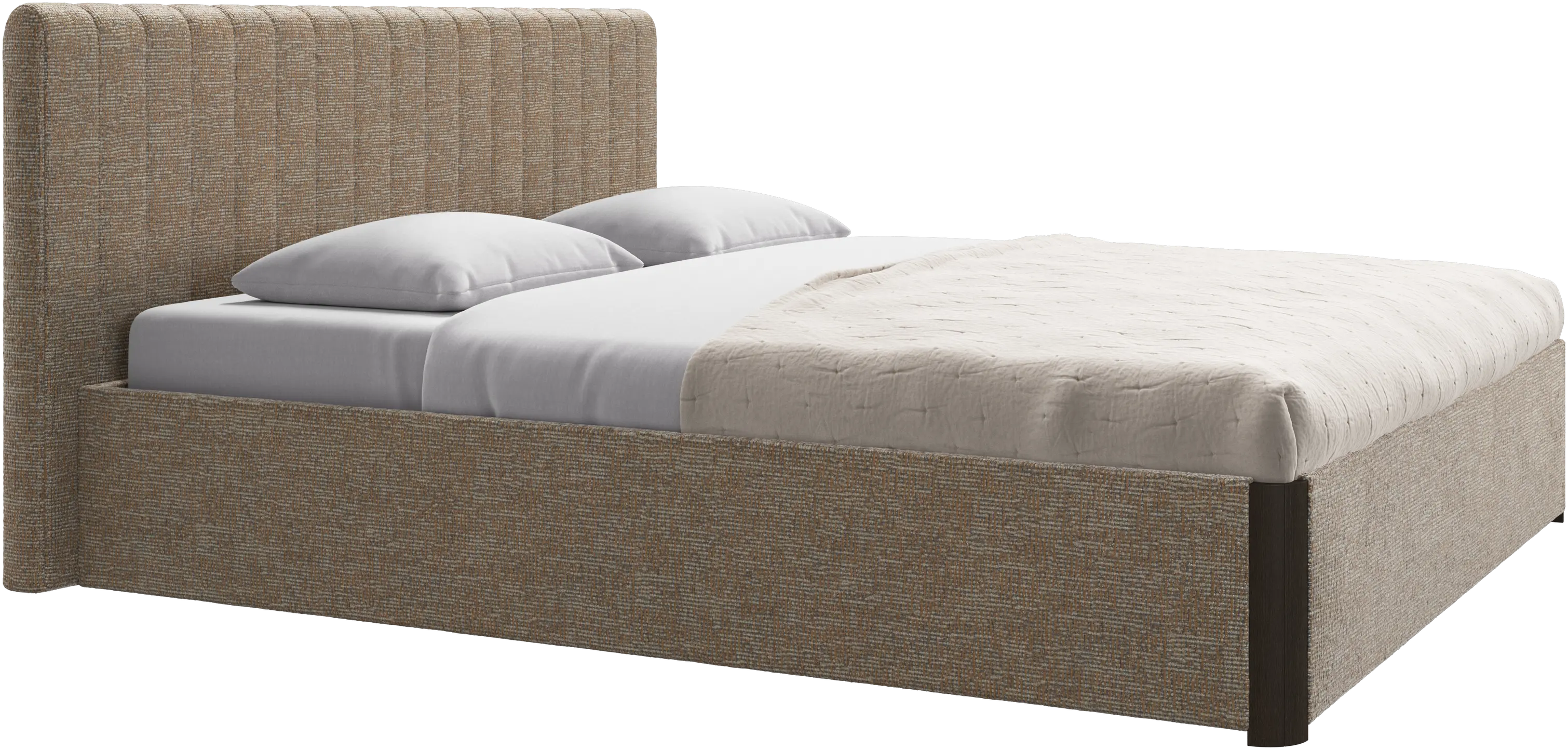 Element bed, bed-mounted headboard, with slats and storage solution, excl. mattress