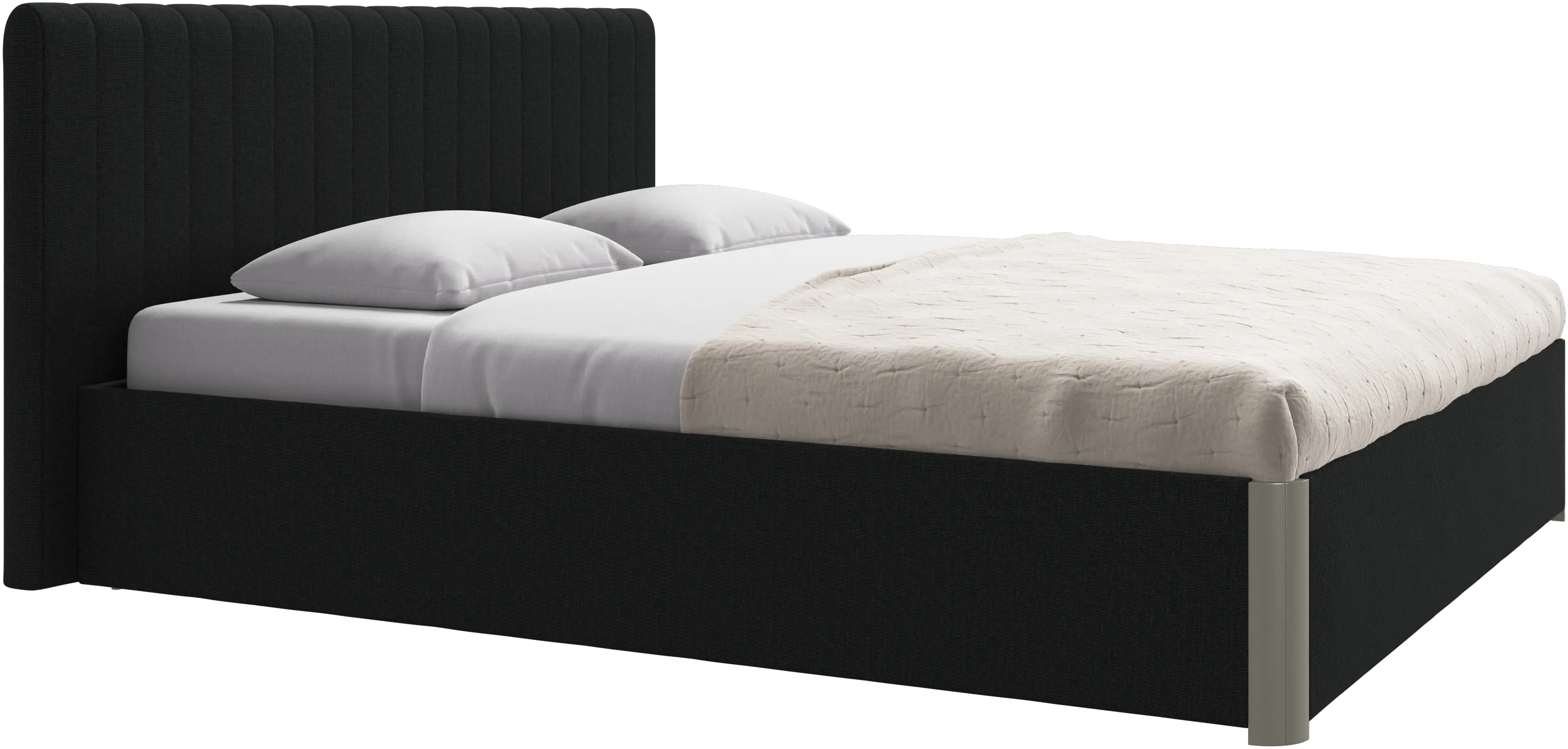 Element bed, bed-mounted headboard, with slats and storage solution, excl. mattress