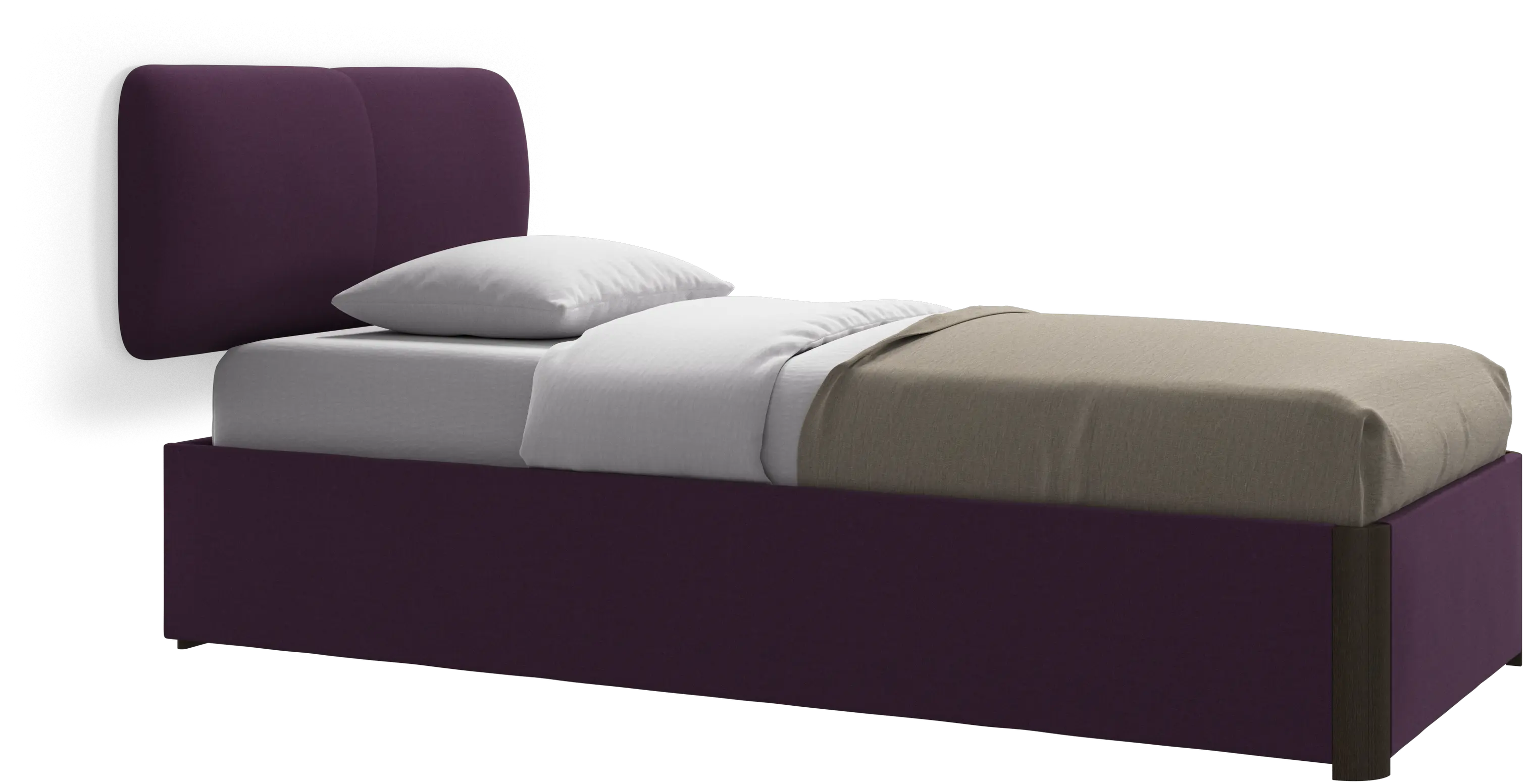 Element bed, wall-mounted headboard, with slats and storage solution, excl. mattress