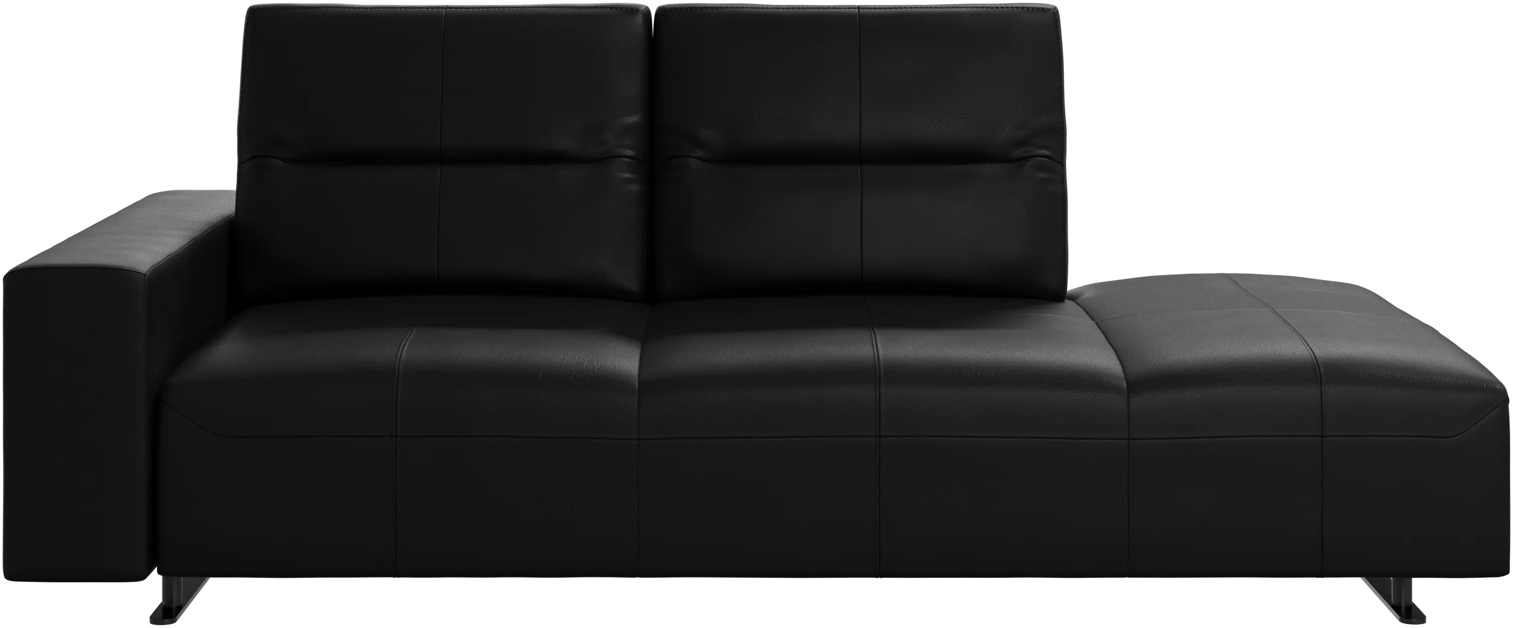 Hampton sofa with adjustable back and lounging unit right side, armrest left