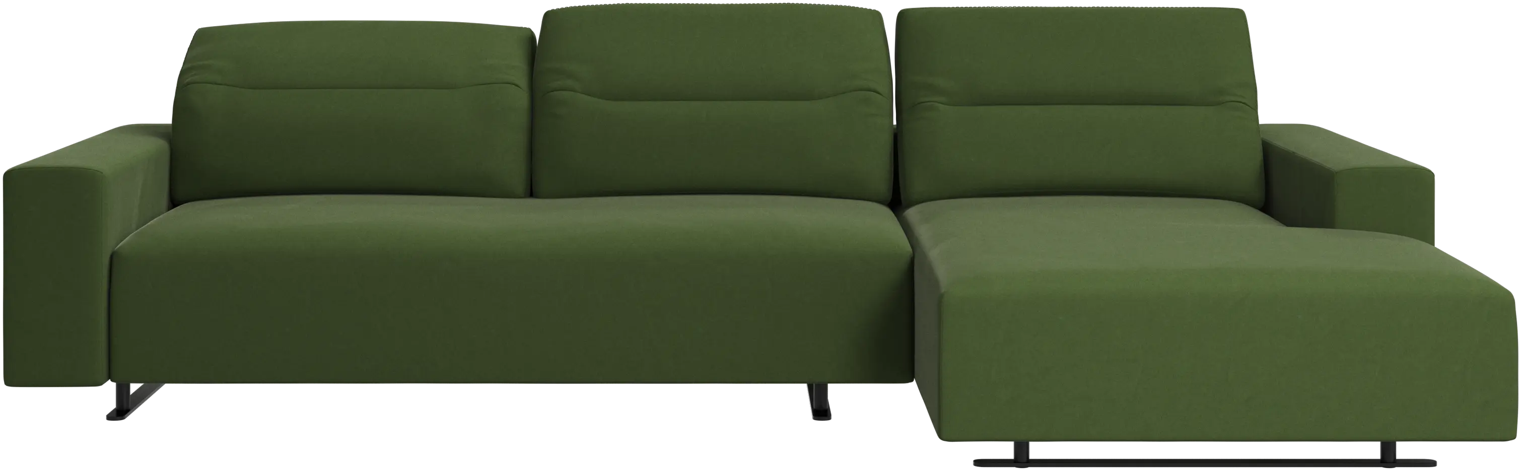 Hampton sofa with adjustable back, resting unit and storage right side