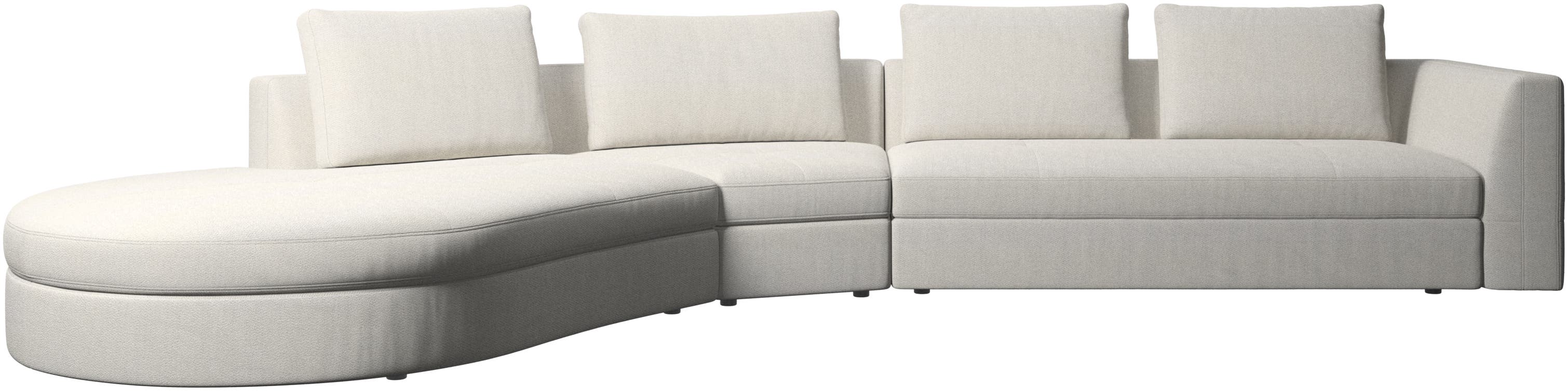 Bergamo-sohva pyöreällä lepomoduulilla, vasen
