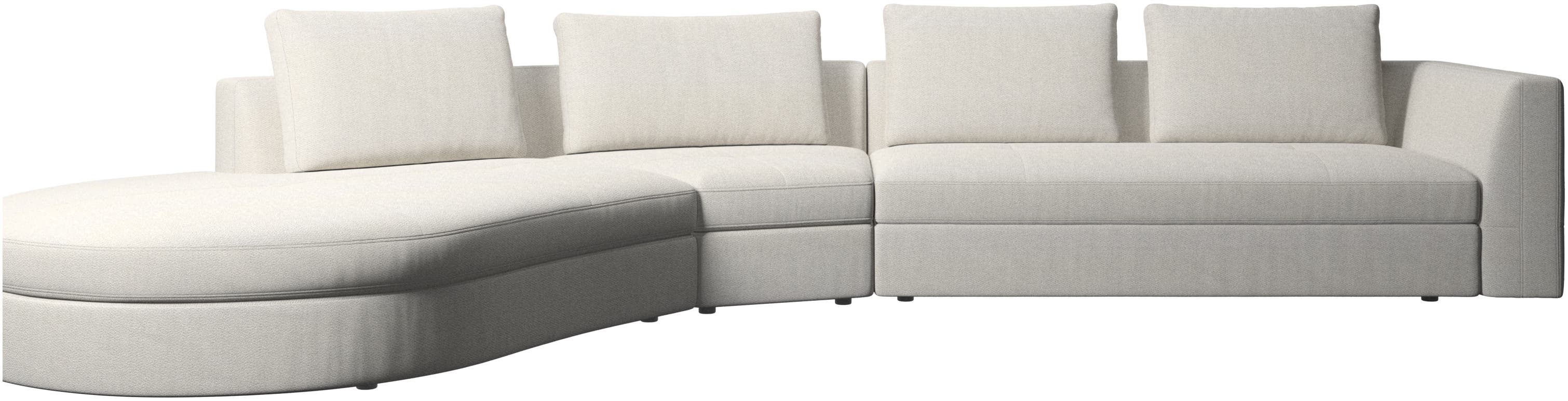 Bergamo Sofa mit rundem Loungemodul, links