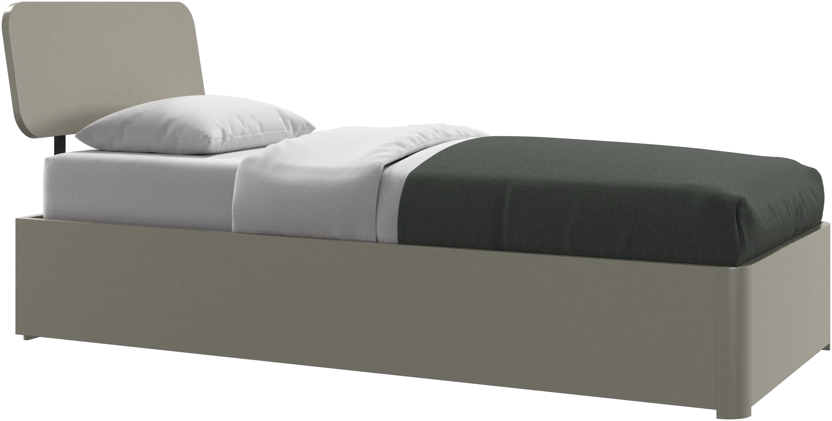 Element cama, cabecero montado en la cama, con láminas y solución de almacenamiento, excl. colchón