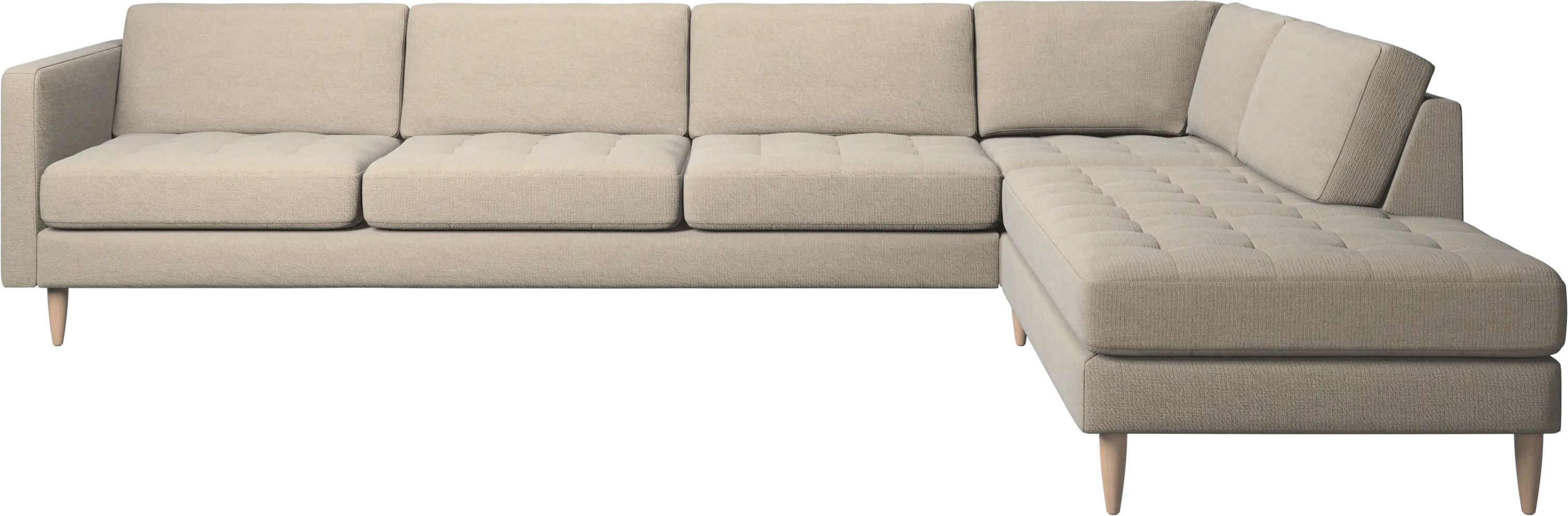 Osaka corner sofa with lounging unit, tufted seat