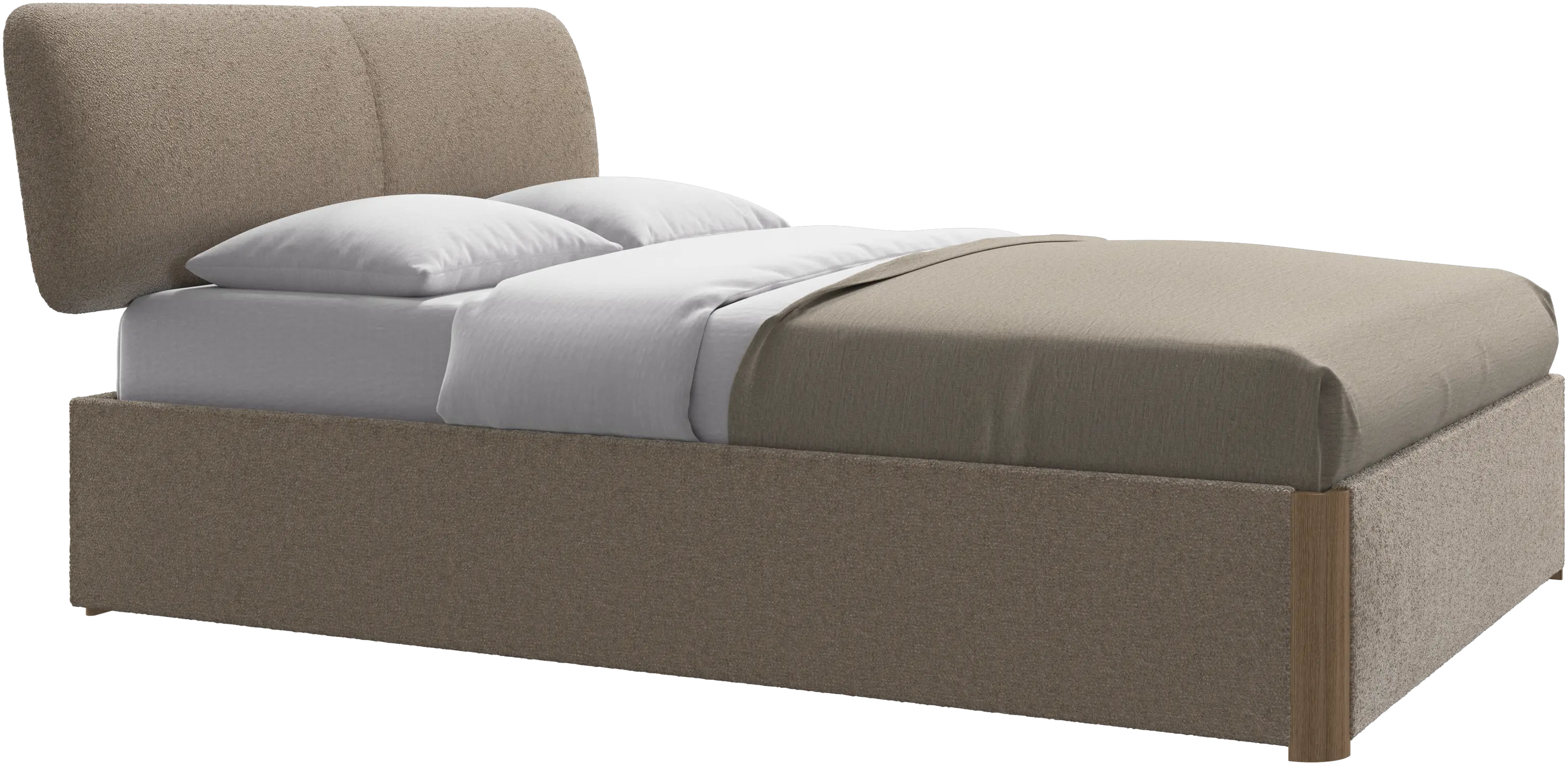 Element cama, cabecero montado en la cama, con láminas y solución de almacenamiento, excl. colchón