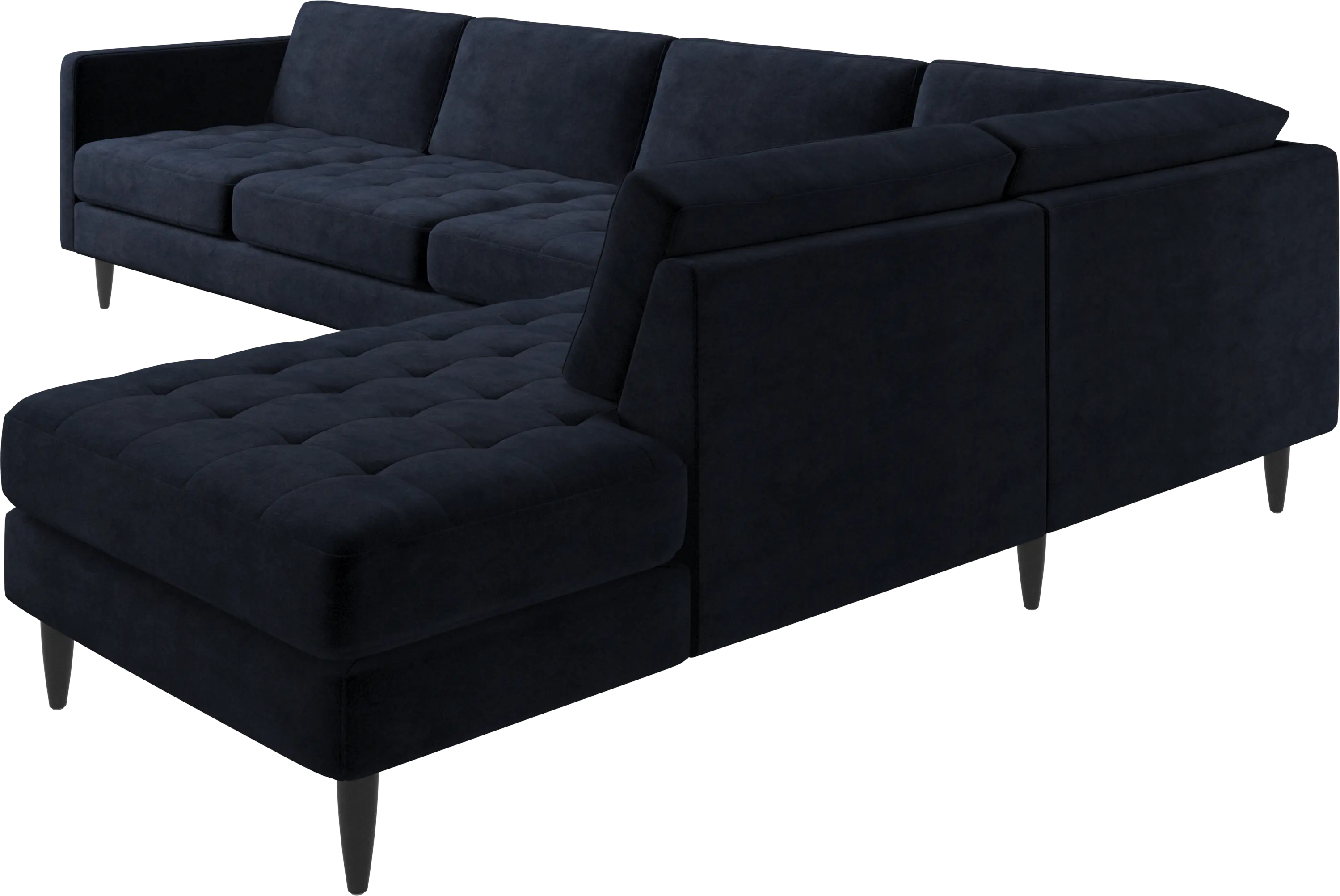 Osaka corner sofa with lounging unit, tufted seat
