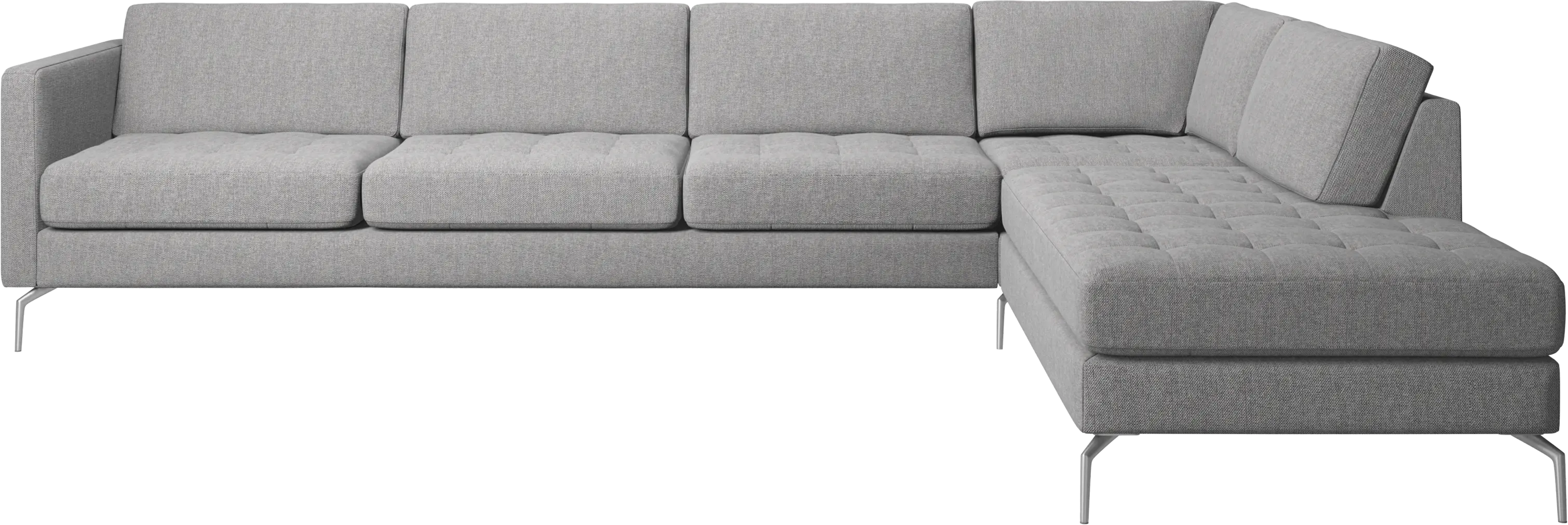 Osaka corner sofa with lounging unit, tufted seat