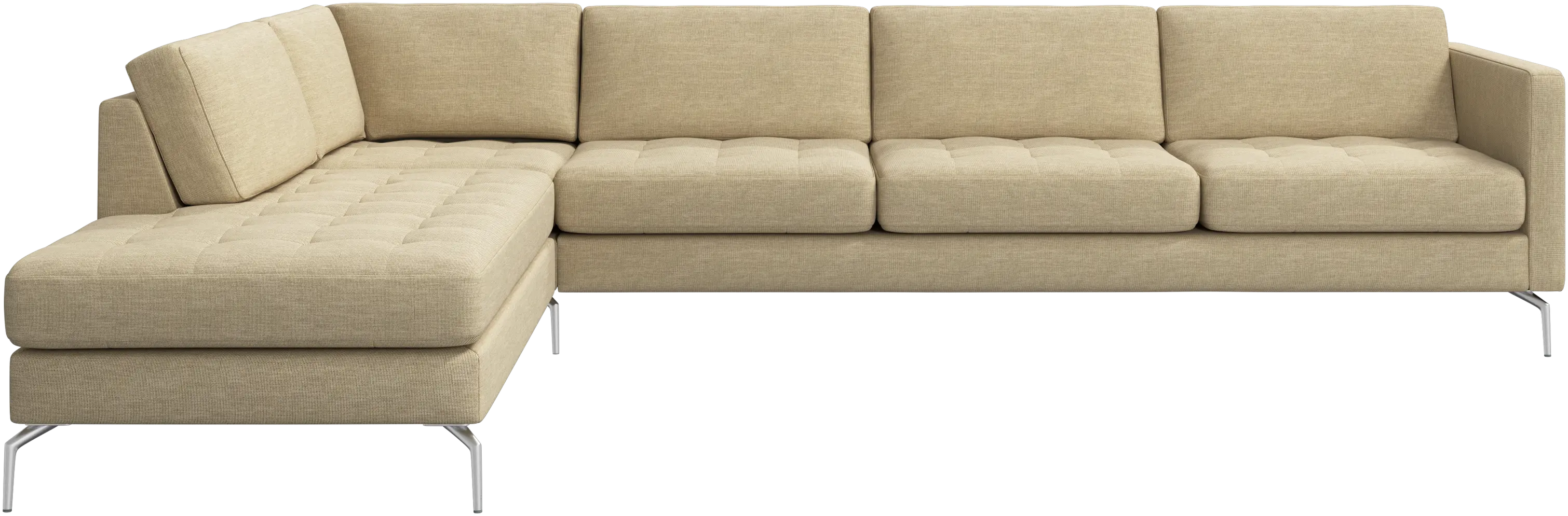 Osaka corner sofa with lounging unit, tufted seat