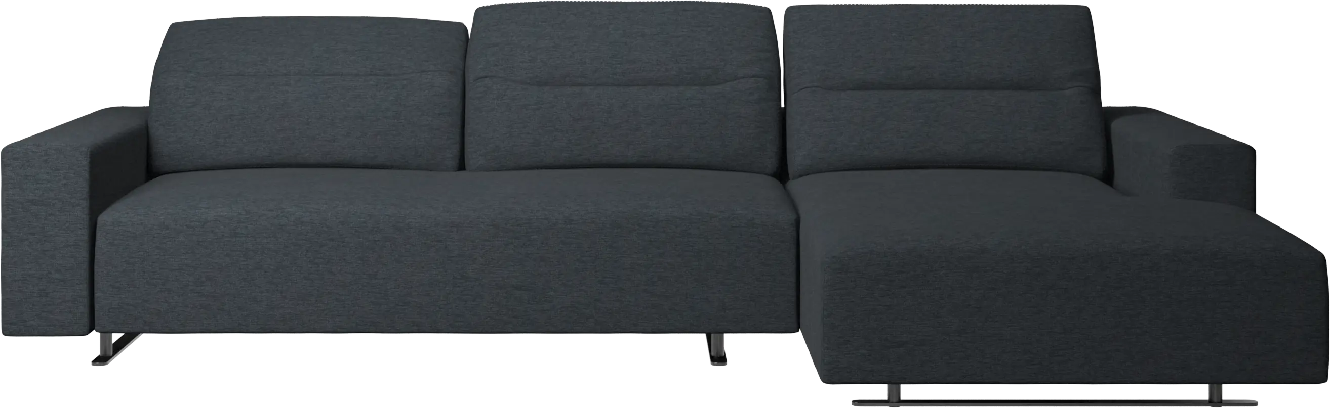 Hampton sofa with adjustable back, resting unit and storage right side