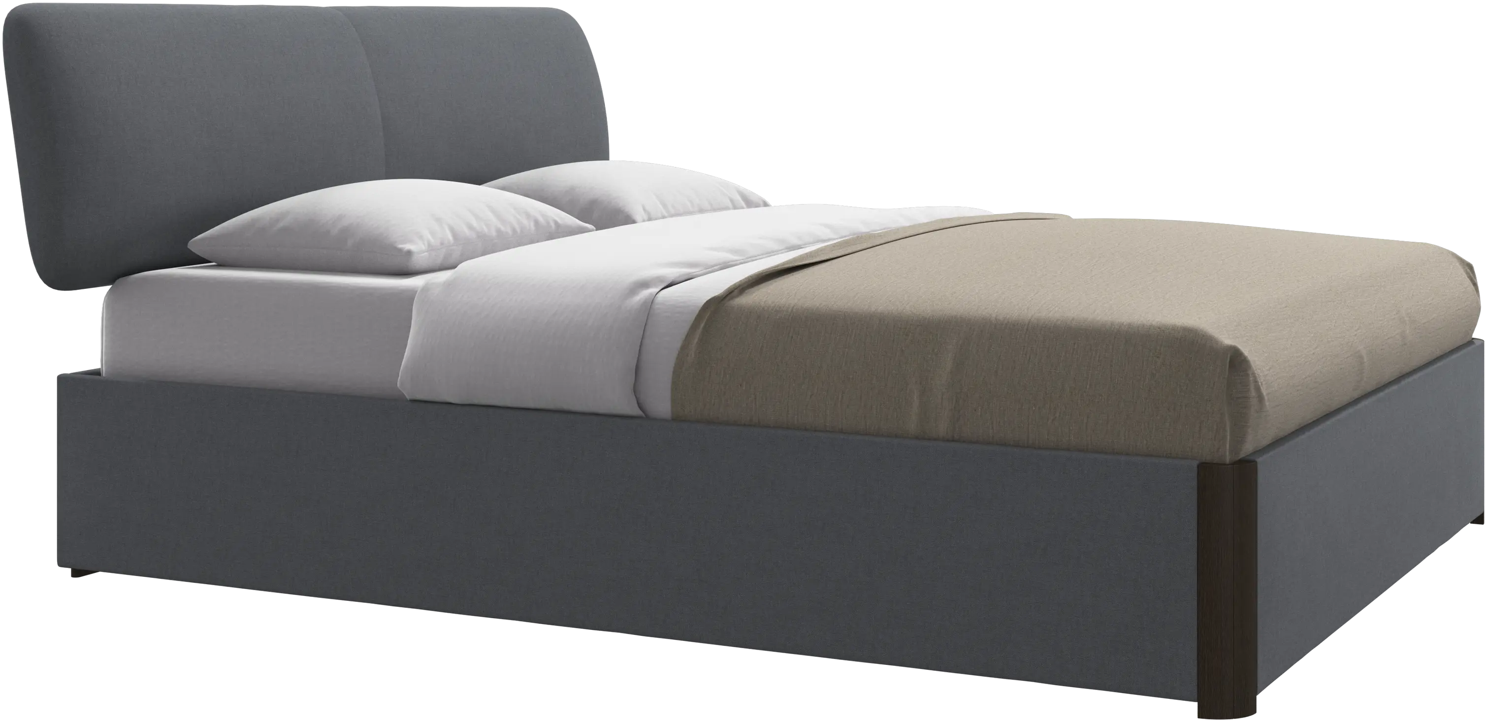 Element bed, bed-mounted headboard, with slats and storage solution, excl. mattress