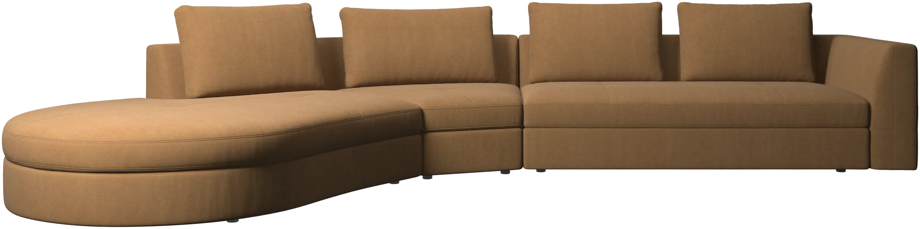 Bergamo sofa with round lounging unit, left