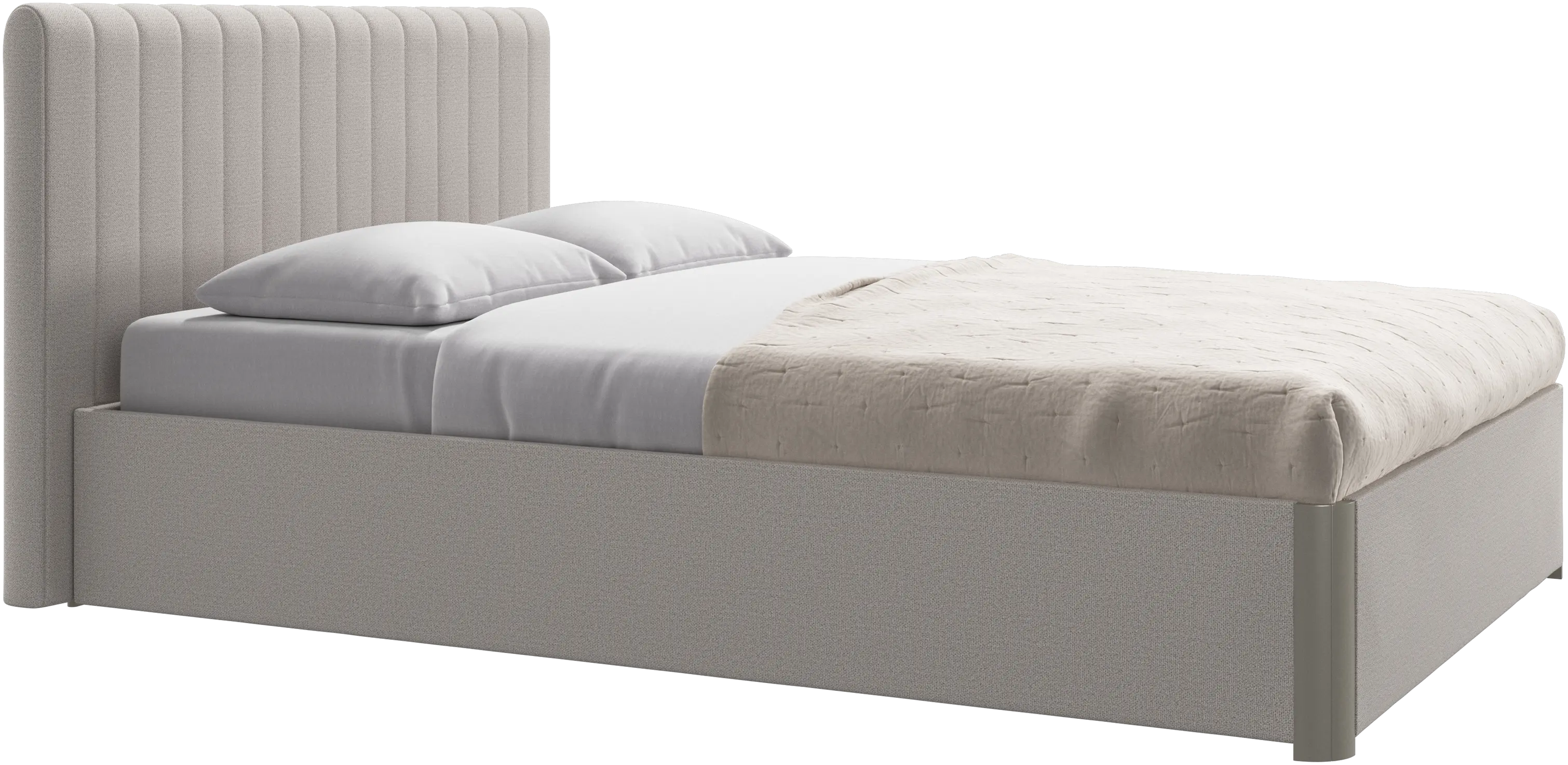 Element bed, bed-mounted headboard, with slats and storage solution, excl. mattress