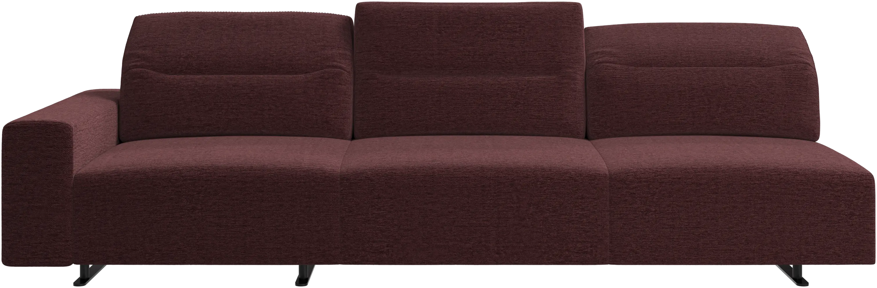 Hampton sofa with adjustable back and storage on the left side