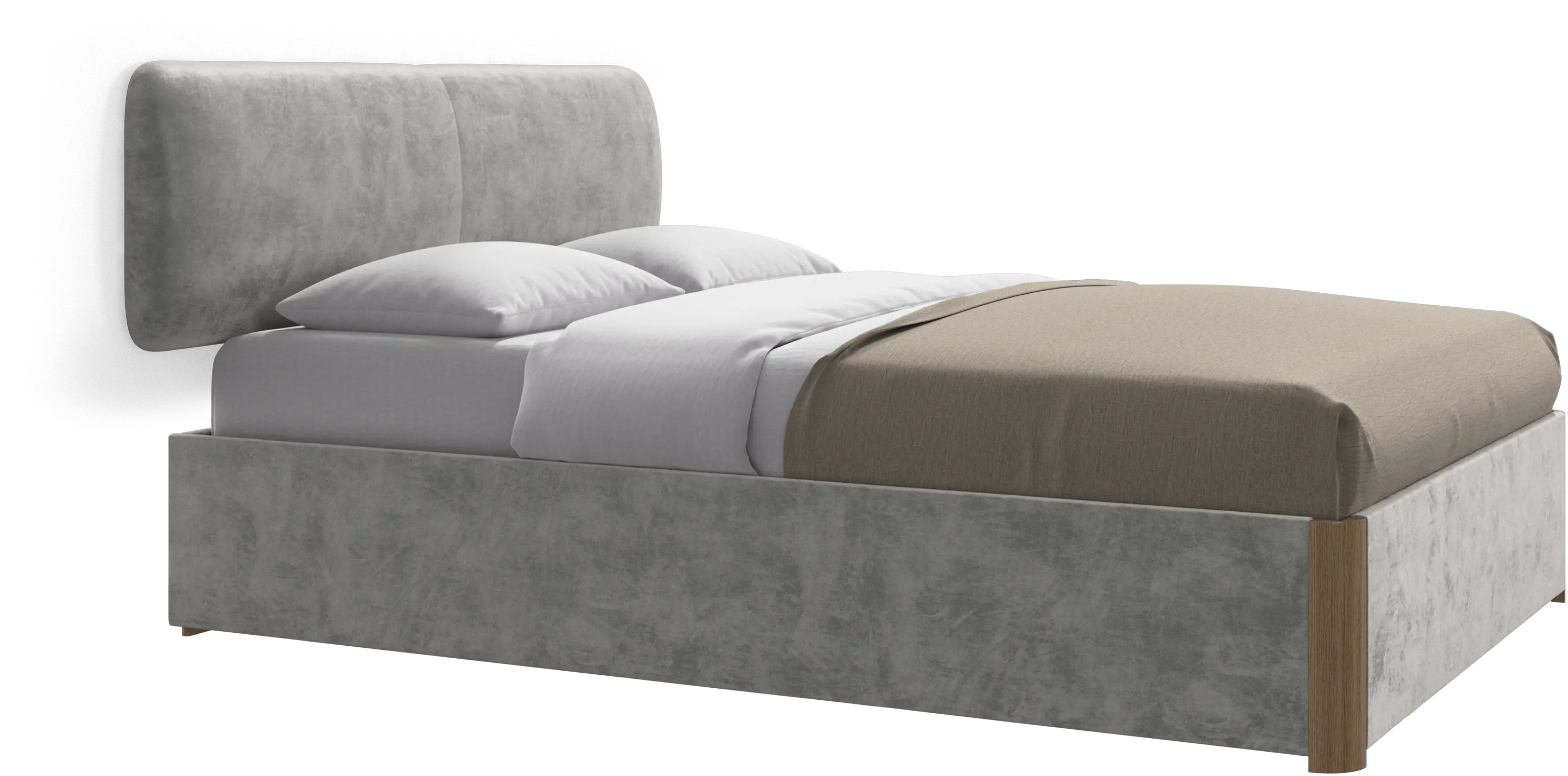 Element Bett, wandmontiertes Kopfteil, mit Lattenrost und Aufbewahrungslösung, exkl. Matratze