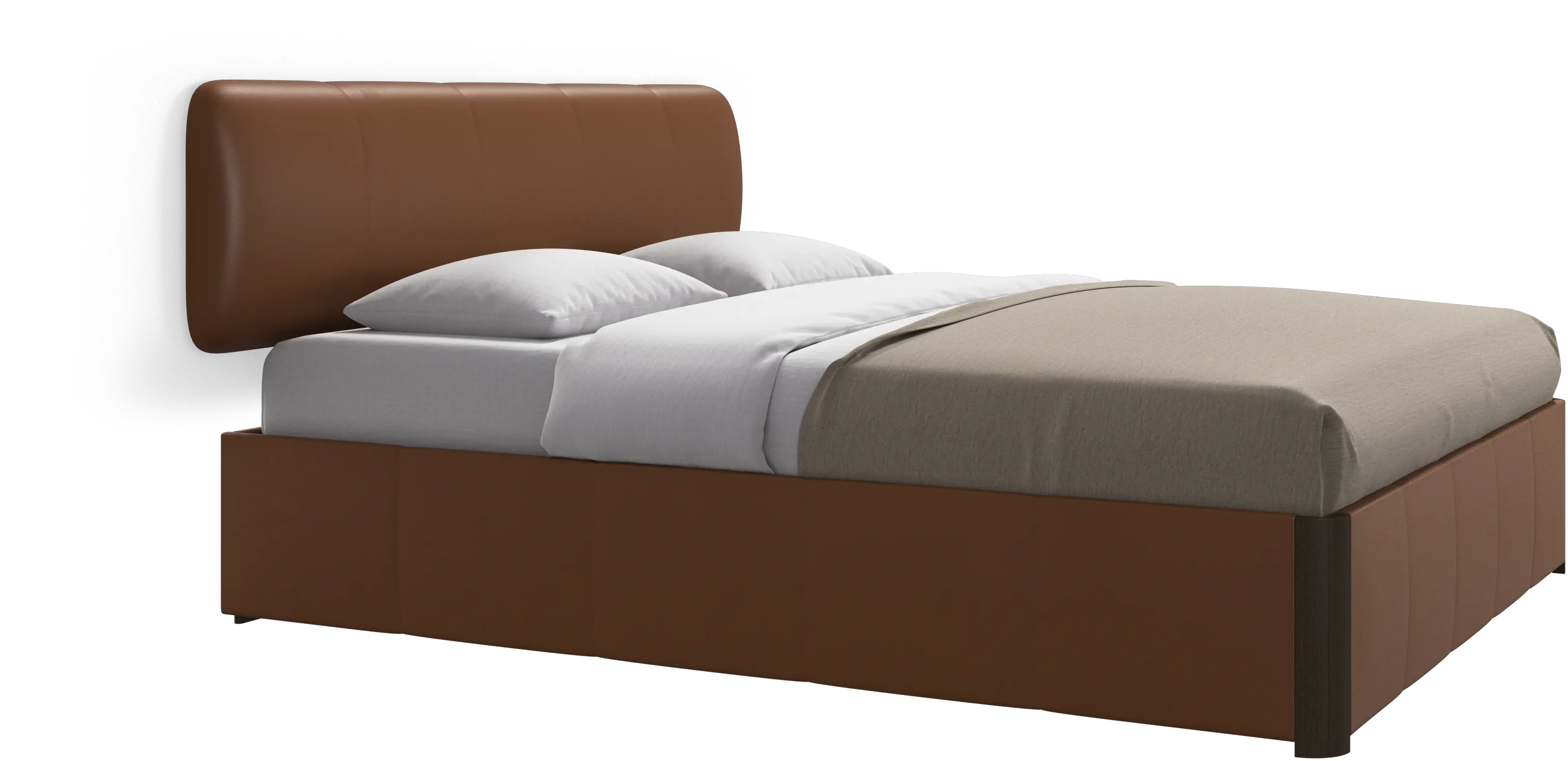 Element lit, tête de lit murale, avec lattes et solution de stockage, excl. matelas