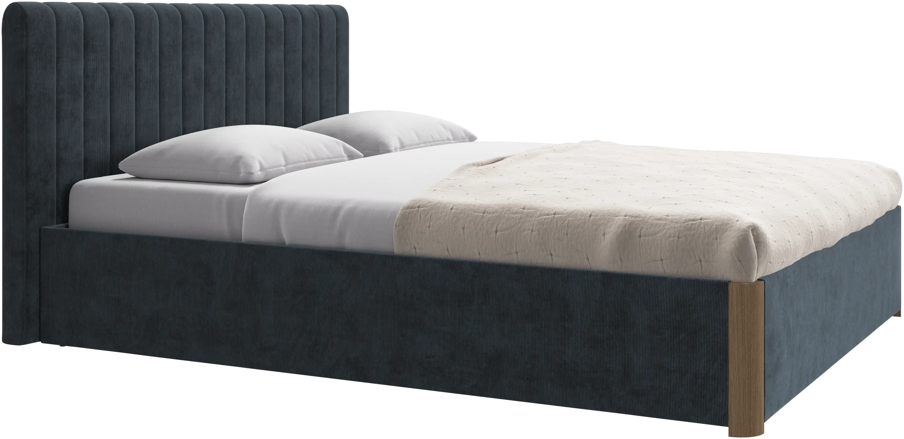 Element bed, bed-mounted headboard, with slats and storage solution, excl. mattress