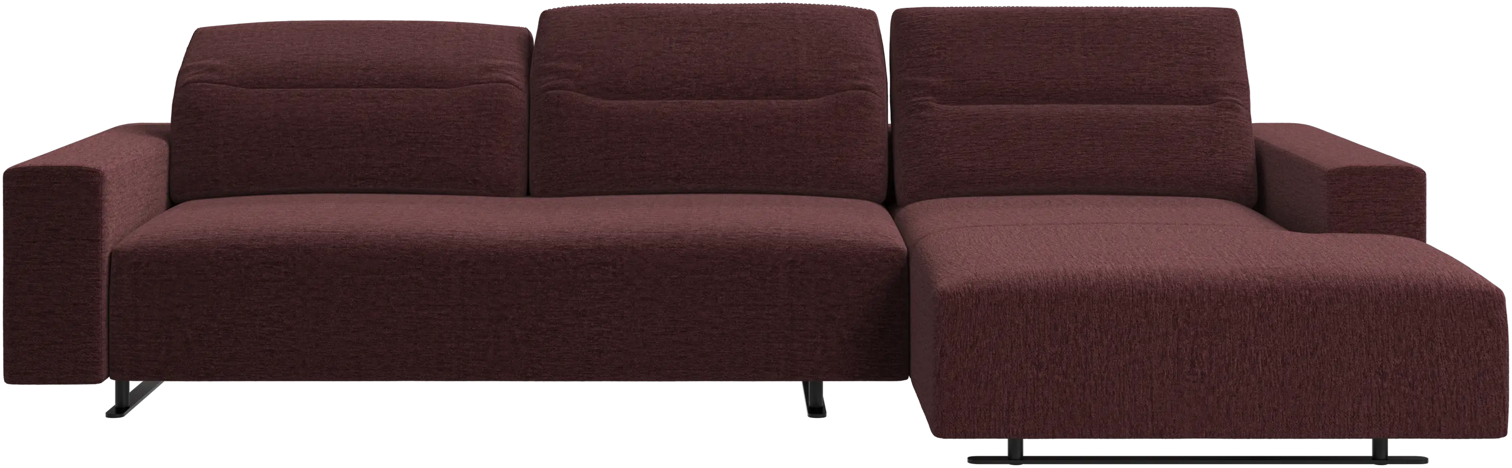 Hampton sofa with adjustable back, resting unit and storage right side