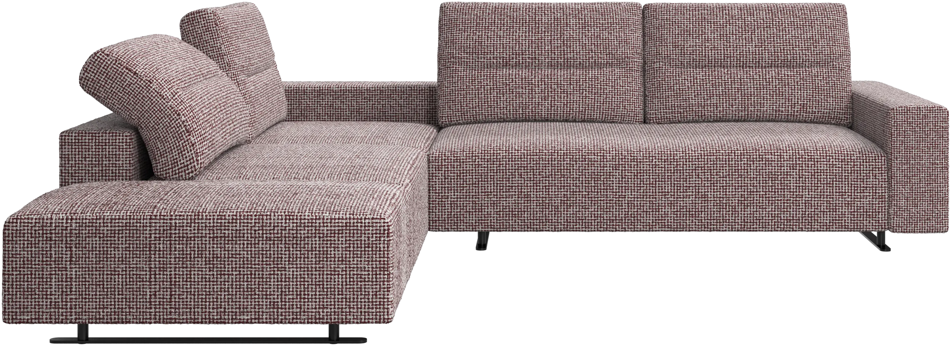 Hampton corner sofa with adjustable back and storage on right side