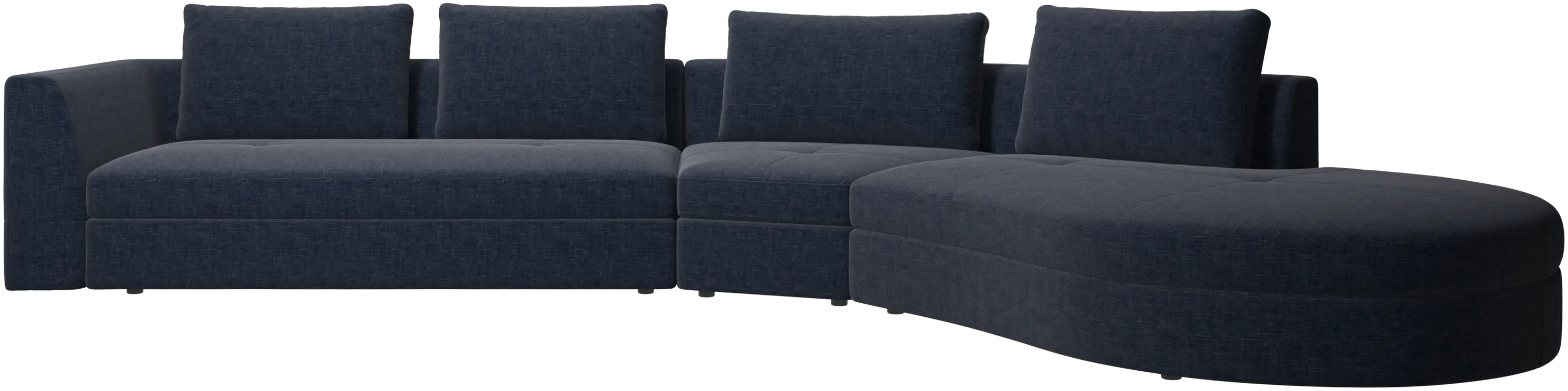 Bergamo sofa with round lounging unit,right