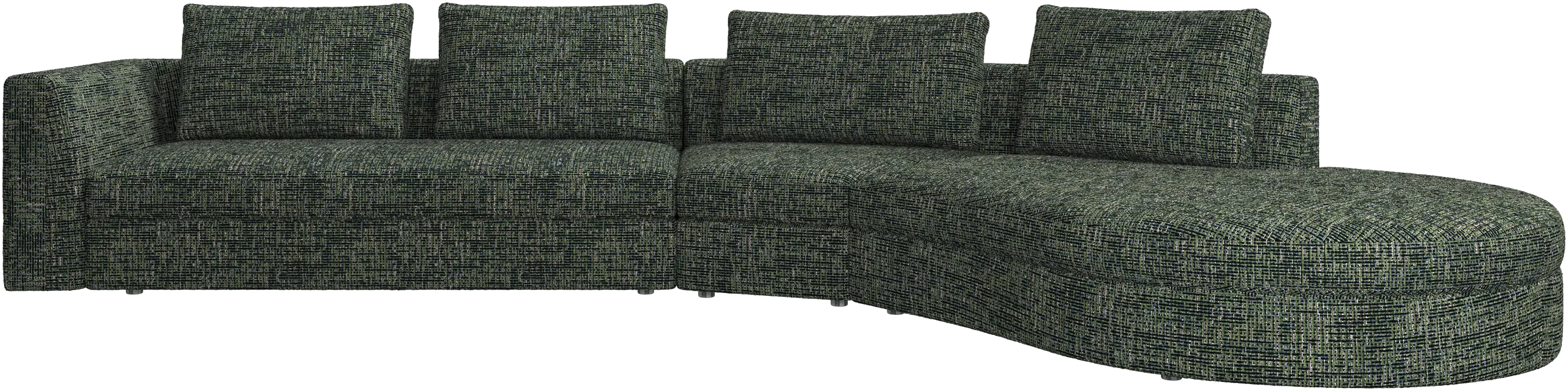 Bergamo sofa with round lounging unit,right