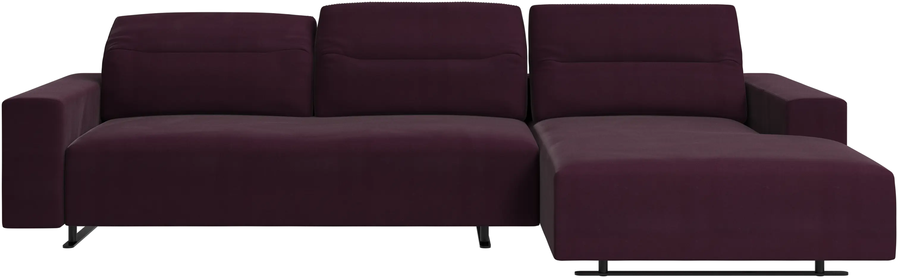 Hampton sofa with adjustable back, resting unit and storage right side